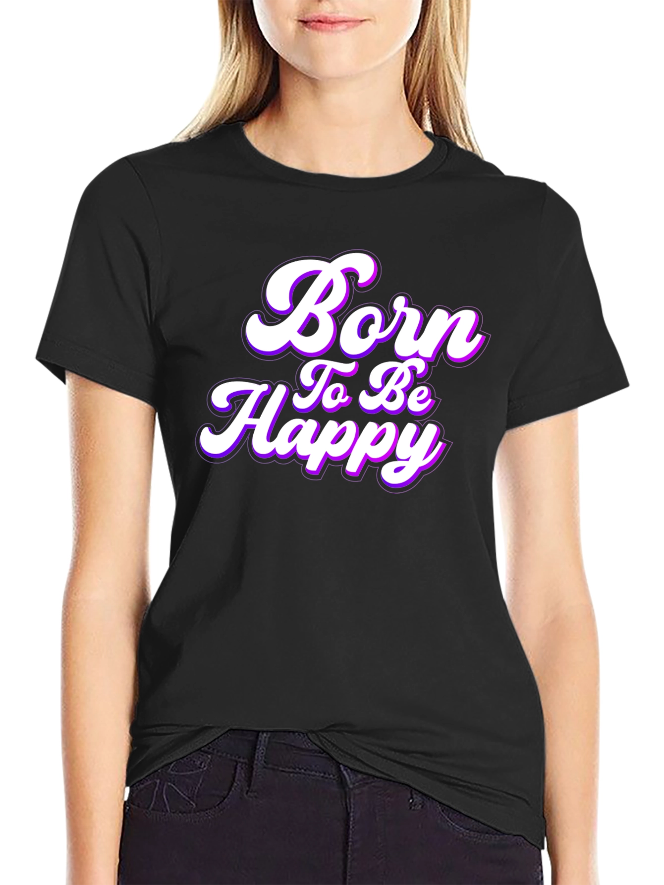 Born to be Happy Black T-Shirt