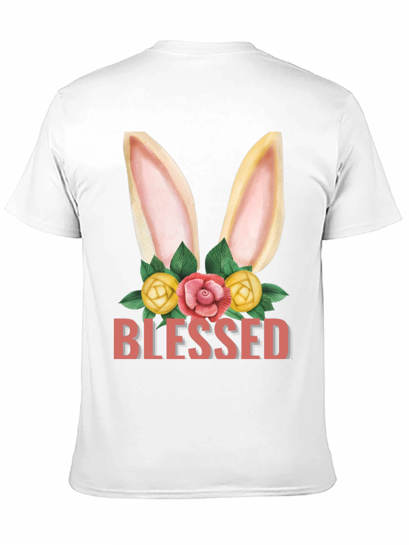 Blessed Easter Bunny Floral Graphic T-Shirt
