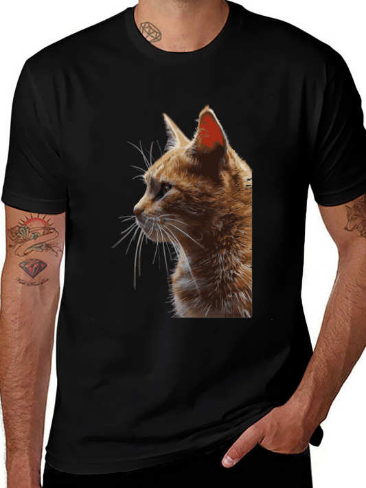 Cat Portrait Black T-Shirt