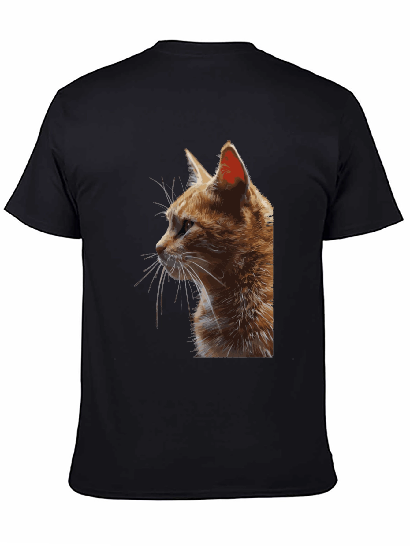 Cat Portrait Black T-Shirt