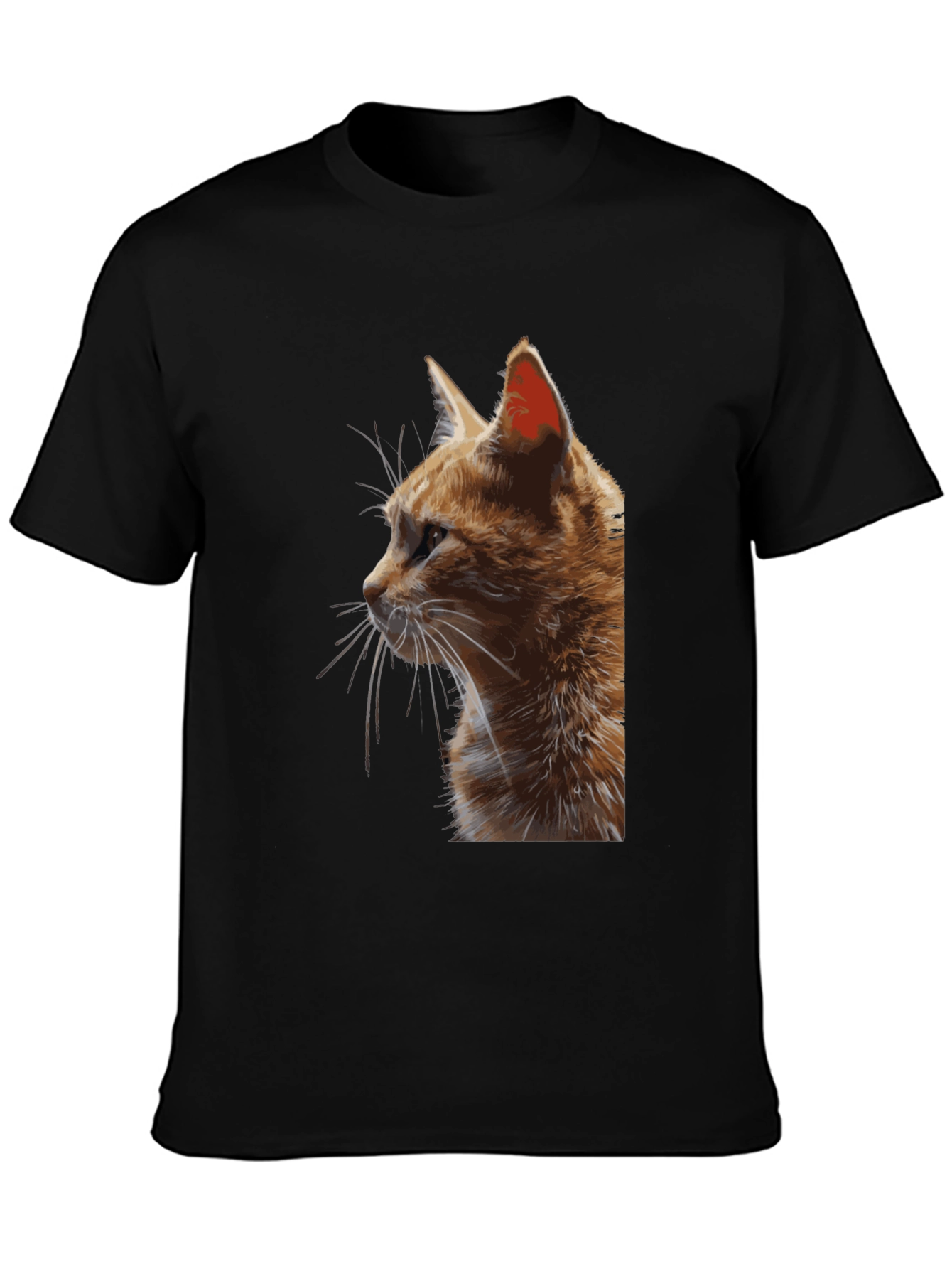 Cat Portrait Black T-Shirt