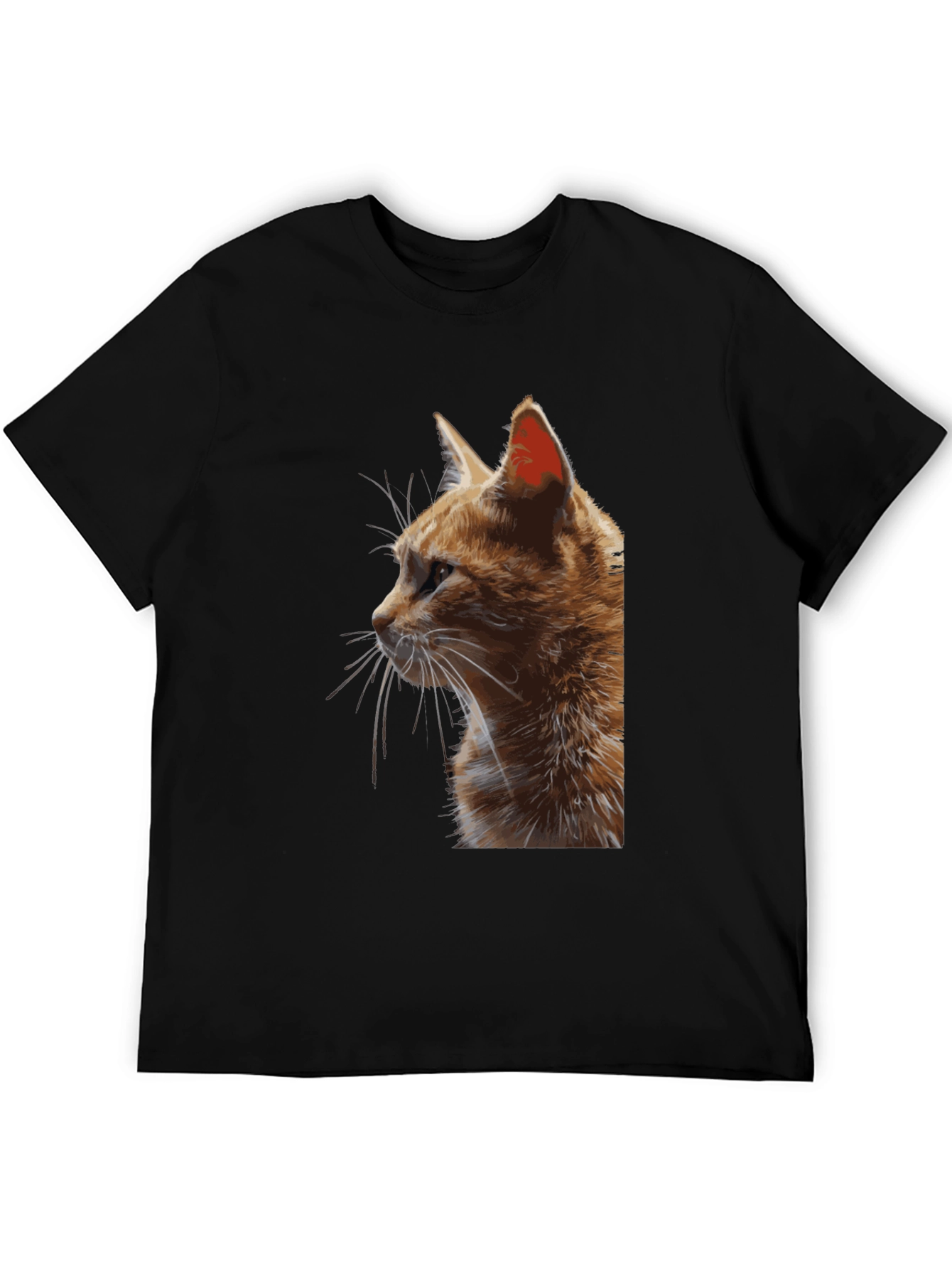Cat Portrait Black T-Shirt