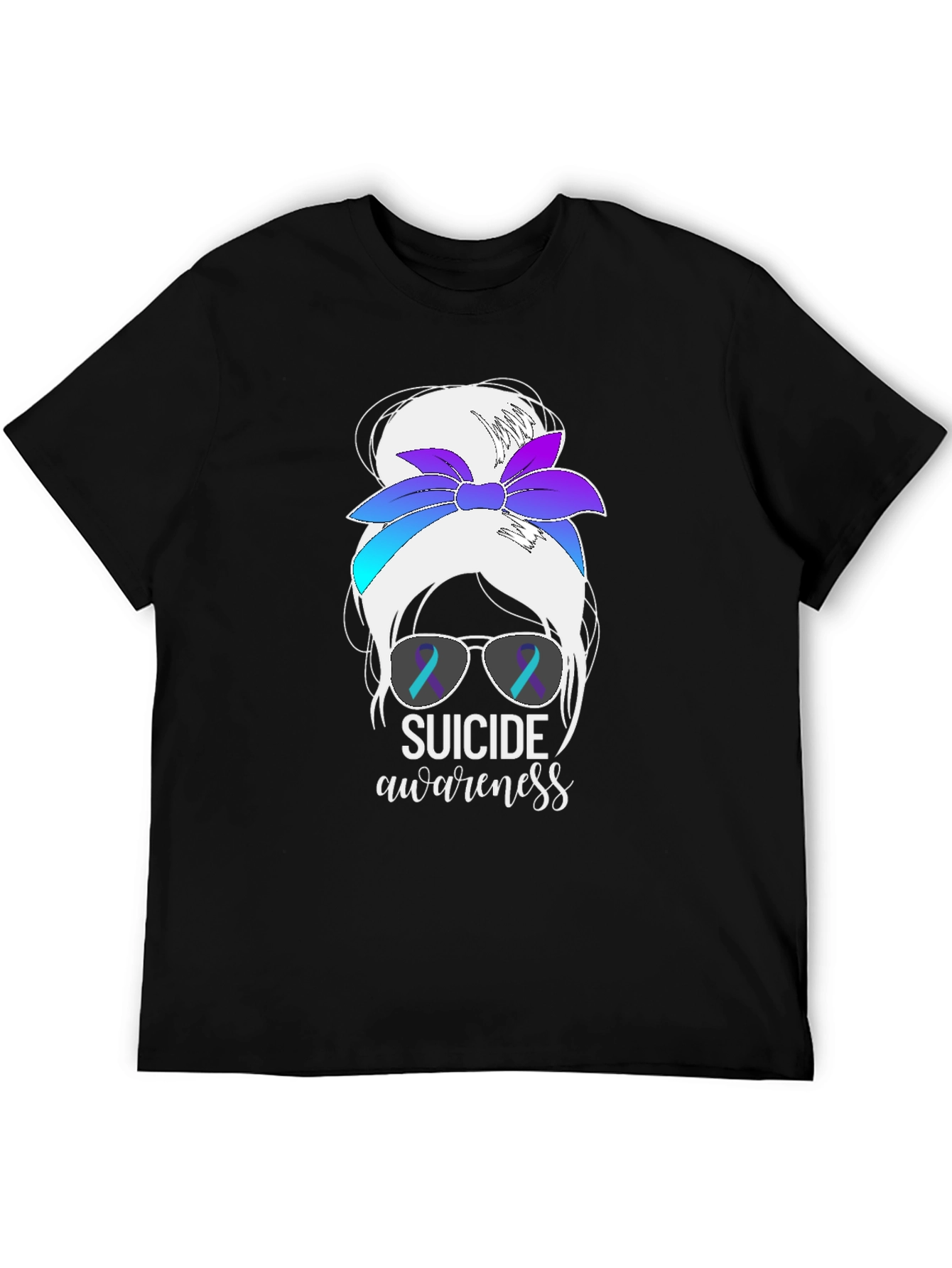 Suicide Awareness Messy Bun T-Shirt