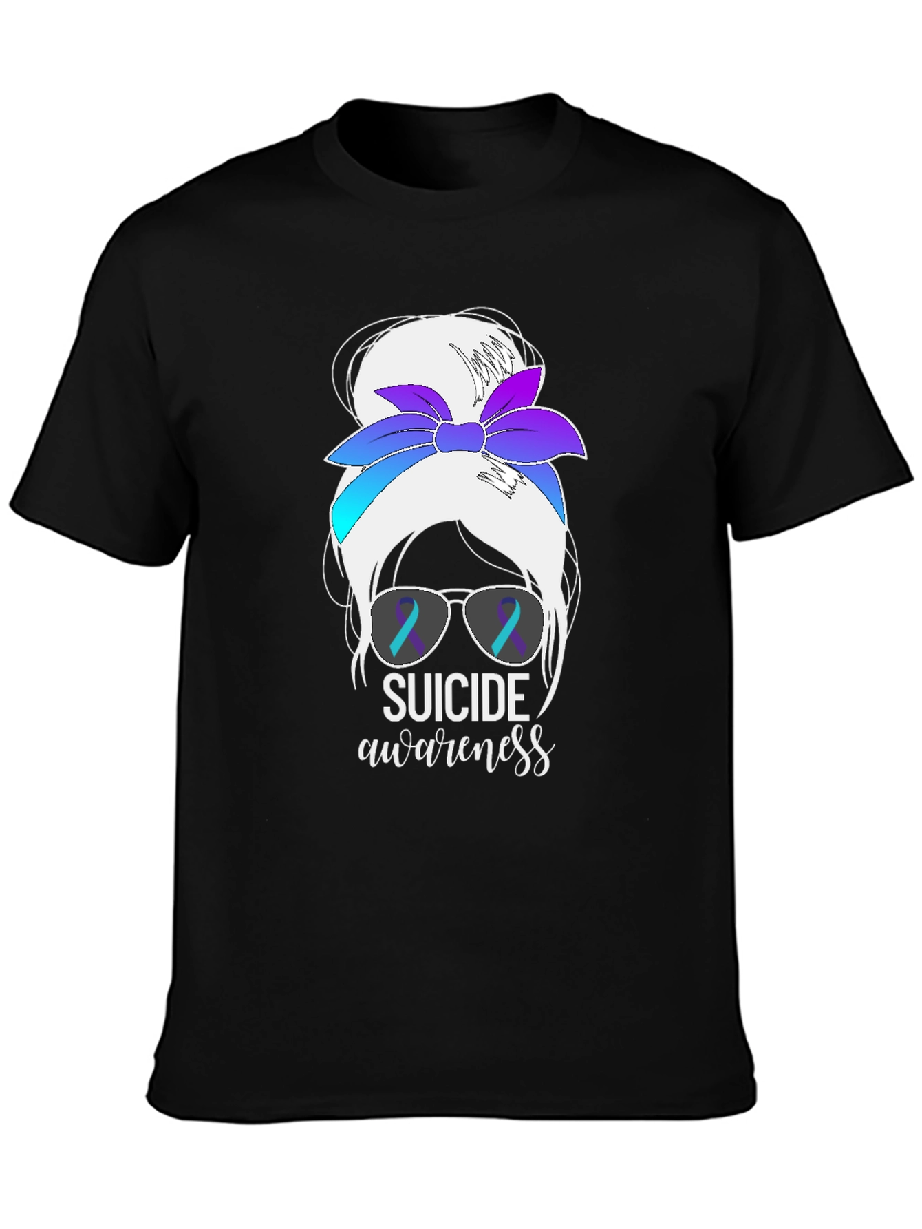 Suicide Awareness Messy Bun T-Shirt