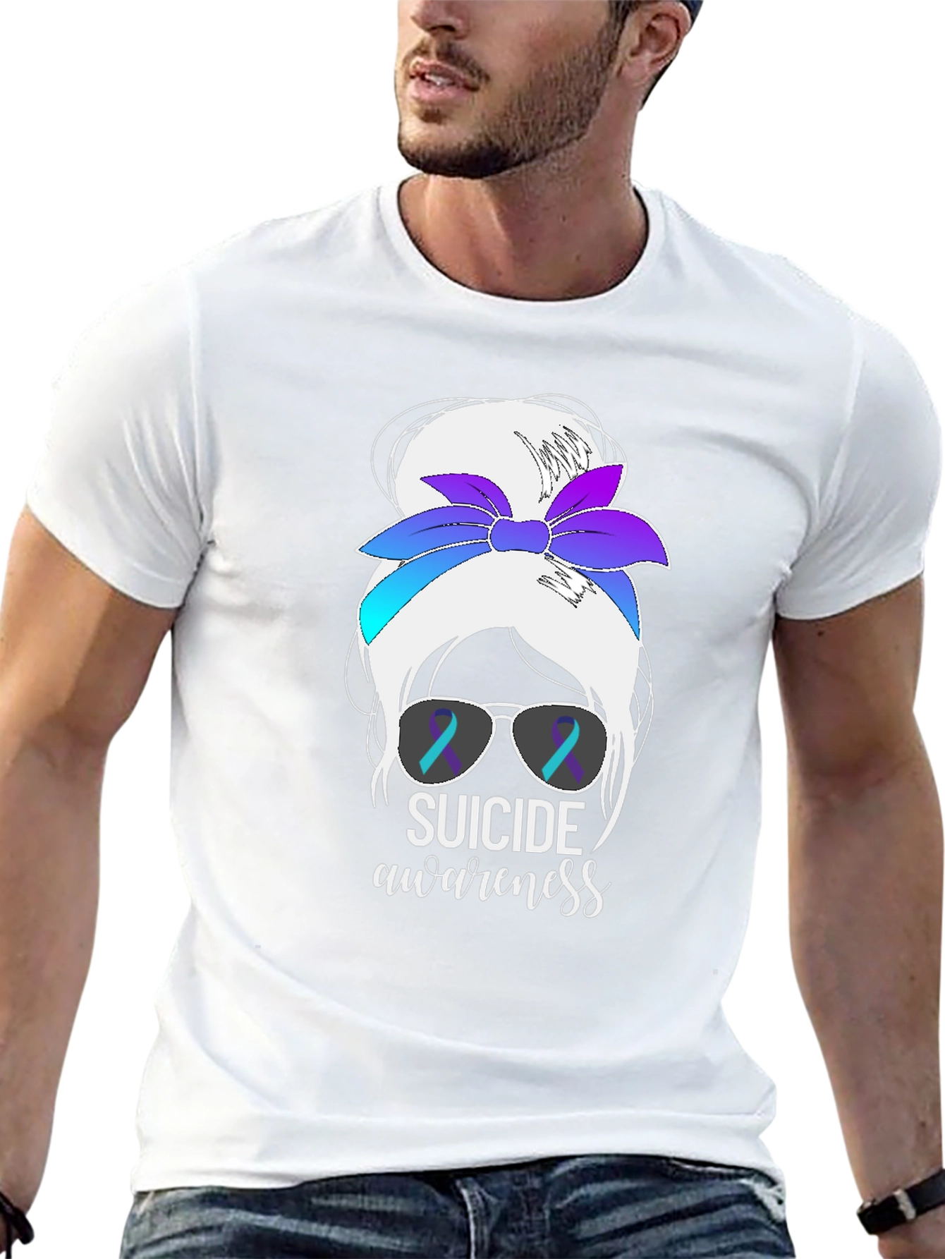 Suicide Awareness Messy Bun T-Shirt