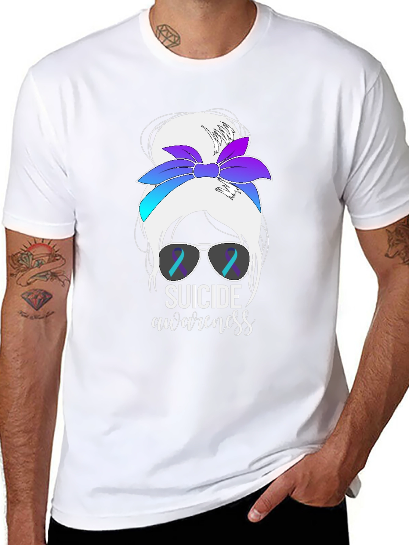 Suicide Awareness Messy Bun T-Shirt