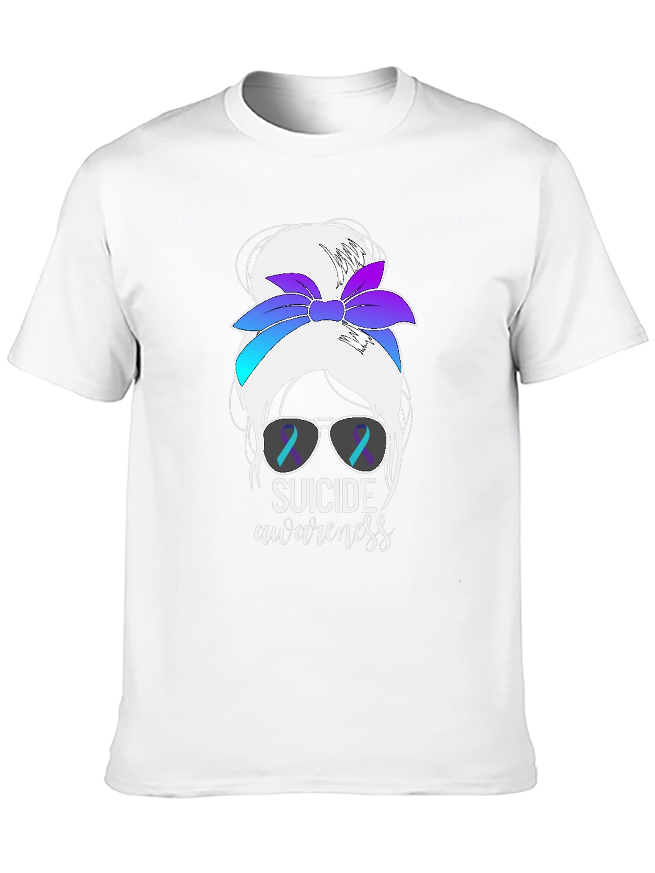 Suicide Awareness Messy Bun T-Shirt