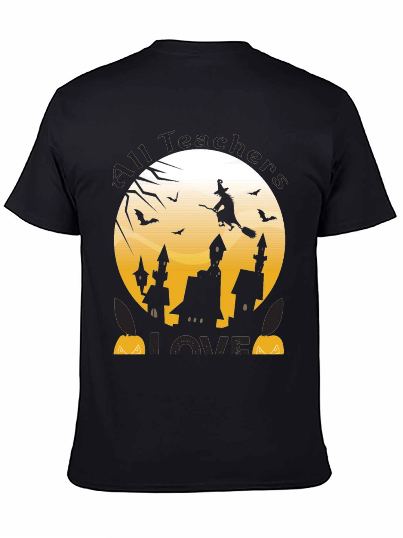 Halloween Teacher Shirt - Witch and Bats Design