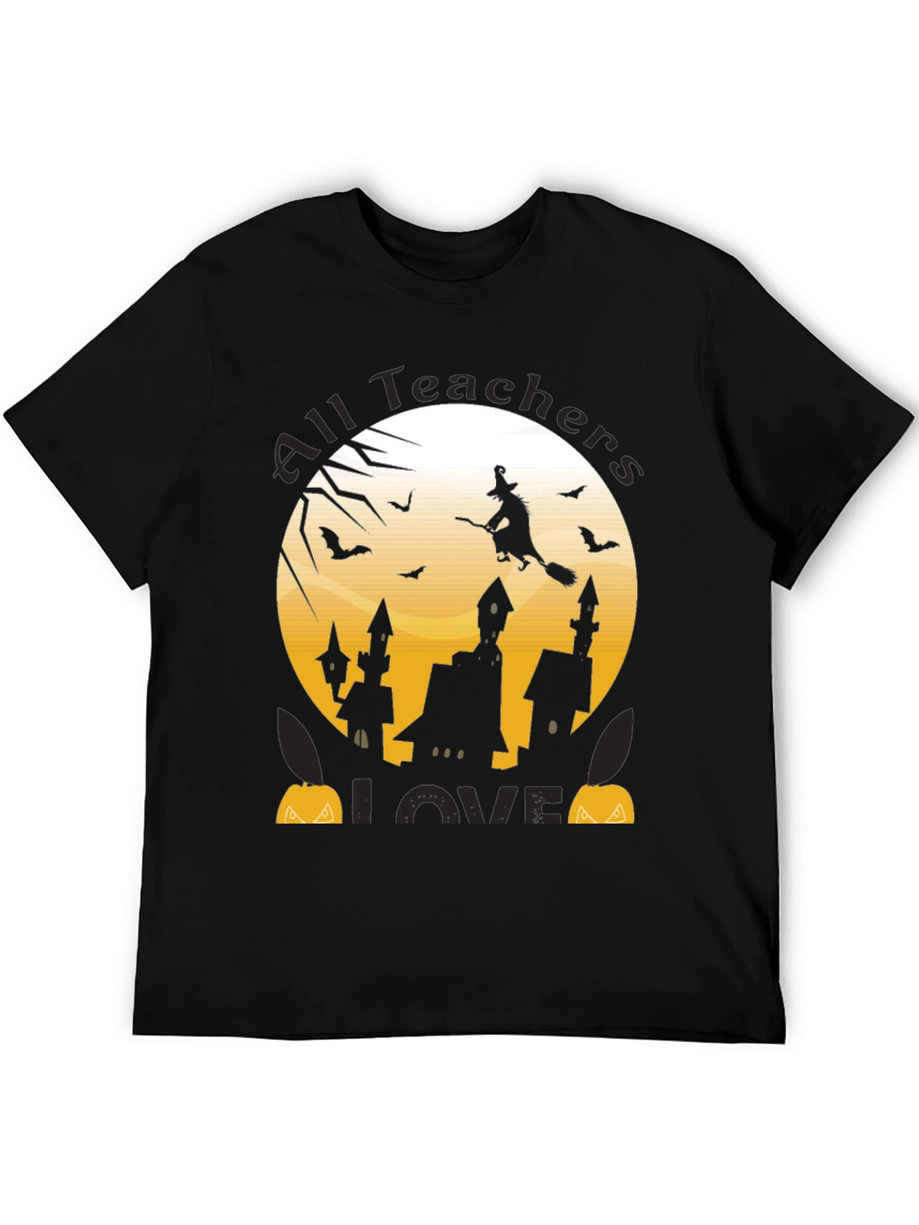 Halloween Teacher Shirt - Witch and Bats Design