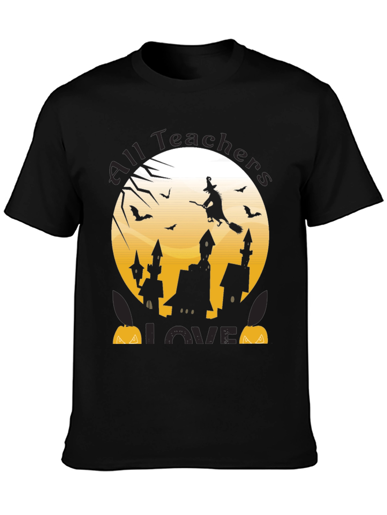 Halloween Teacher Shirt - Witch and Bats Design