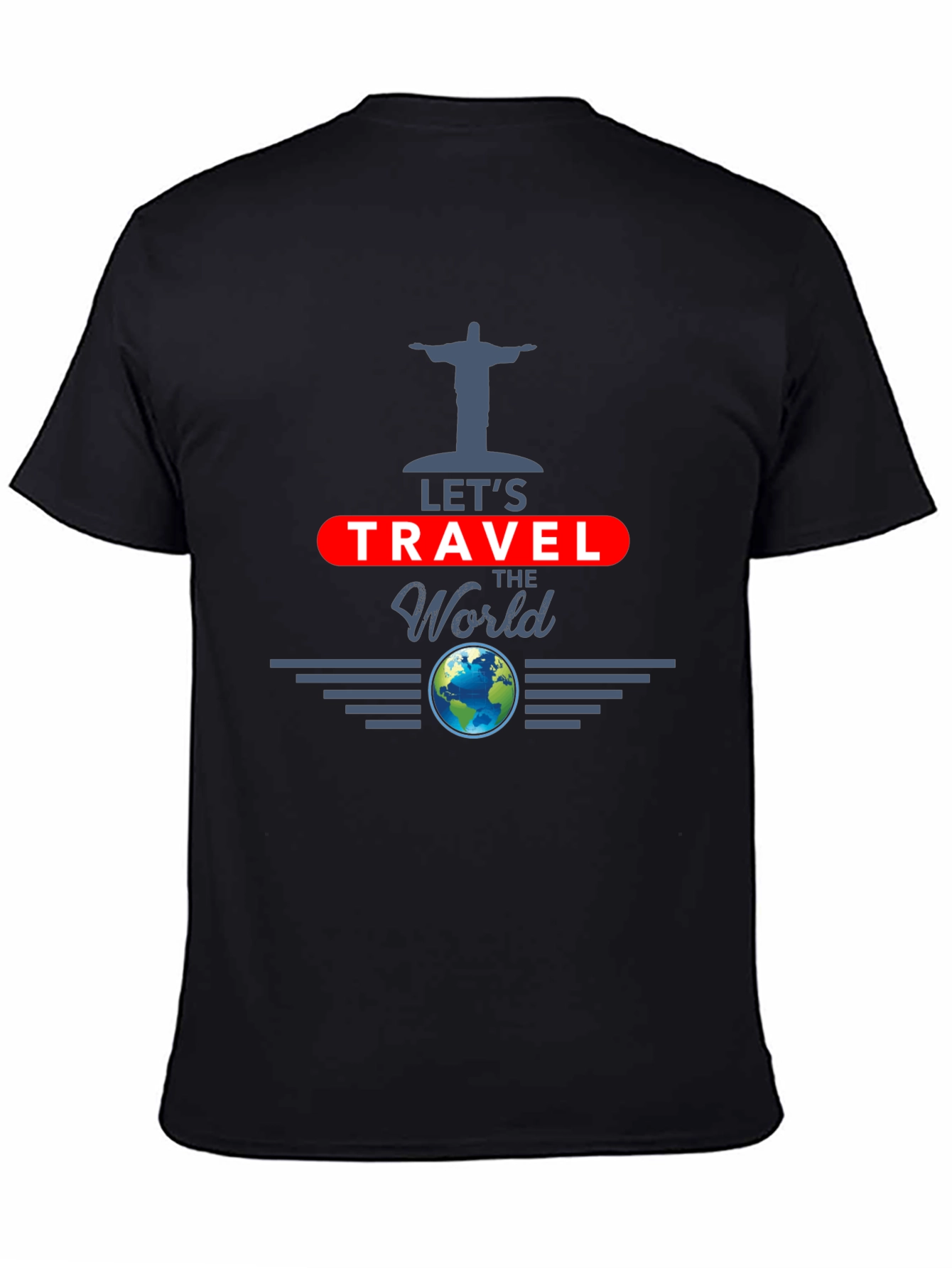 Lets Travel the World Black T-Shirt
