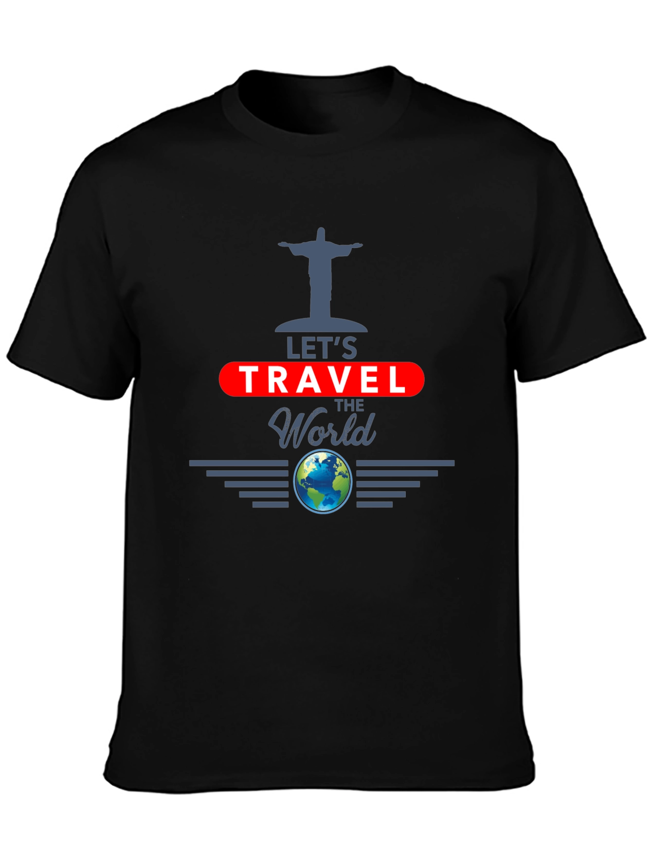 Lets Travel the World Black T-Shirt