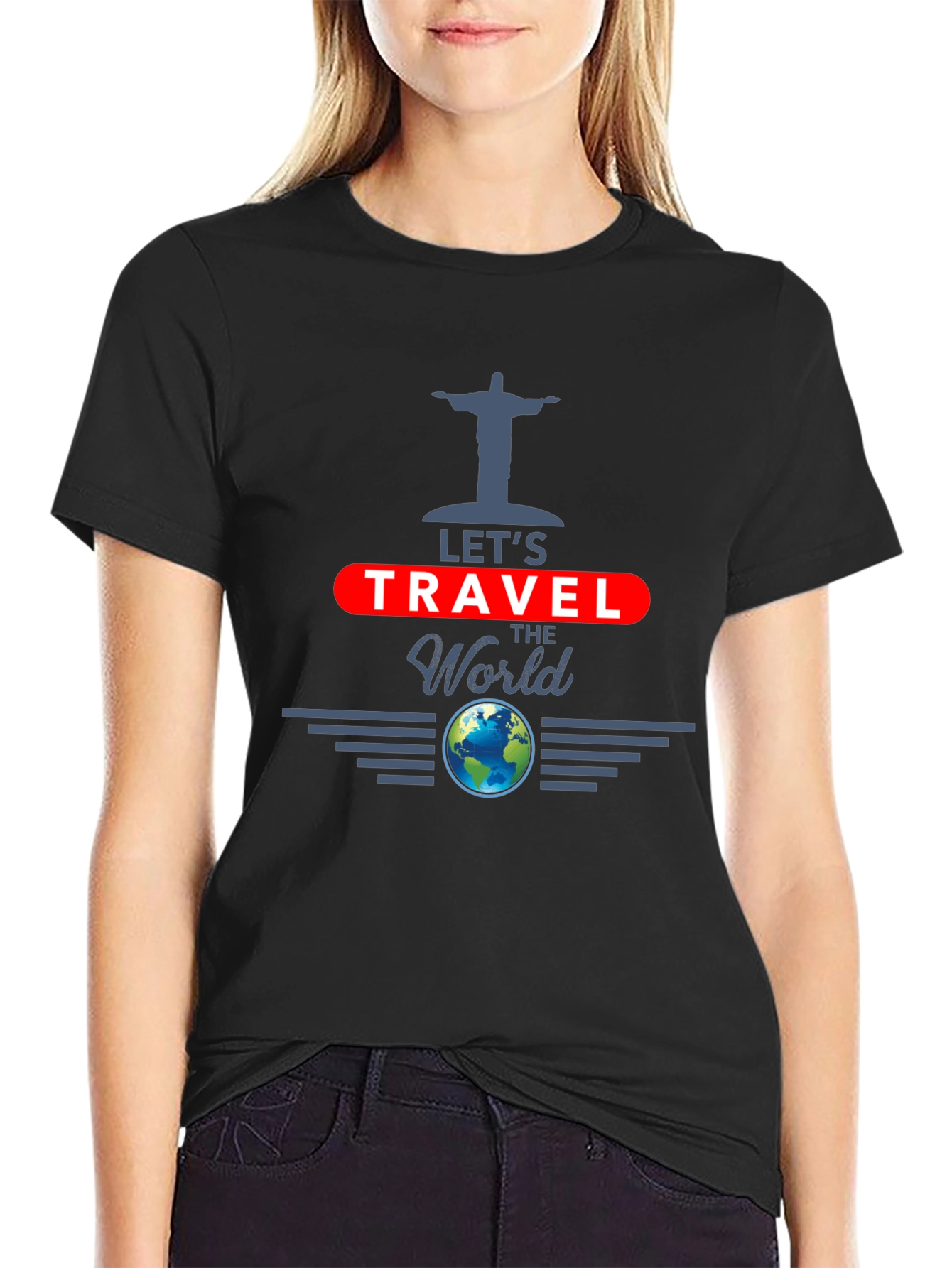 Lets Travel the World Black T-Shirt