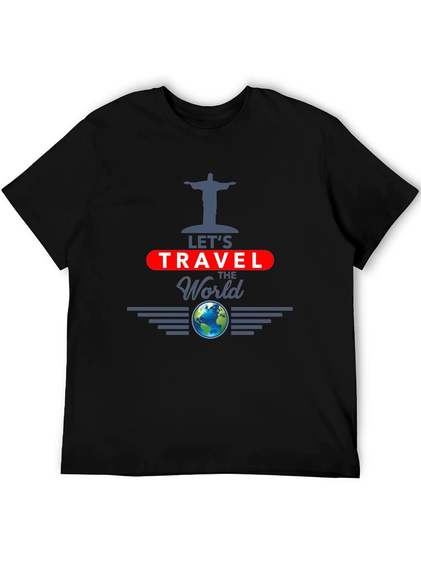 Lets Travel the World Black T-Shirt