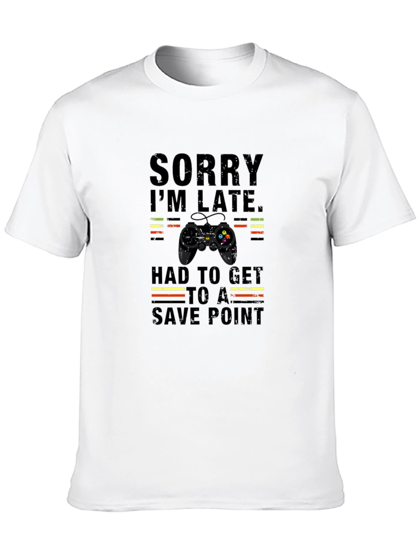 Gamer Sorry Im Late Save Point Black T-Shirt
