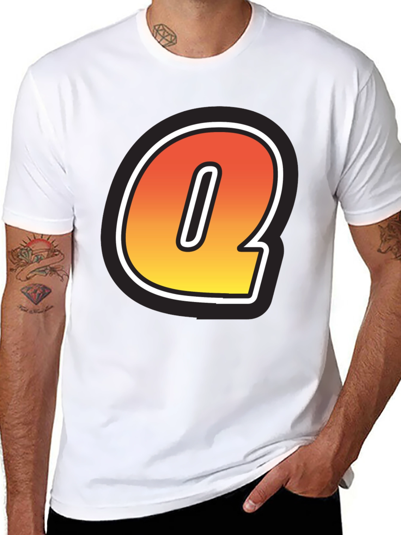 Letter Q Graphic Tee - Stylish Initial T-Shirt
