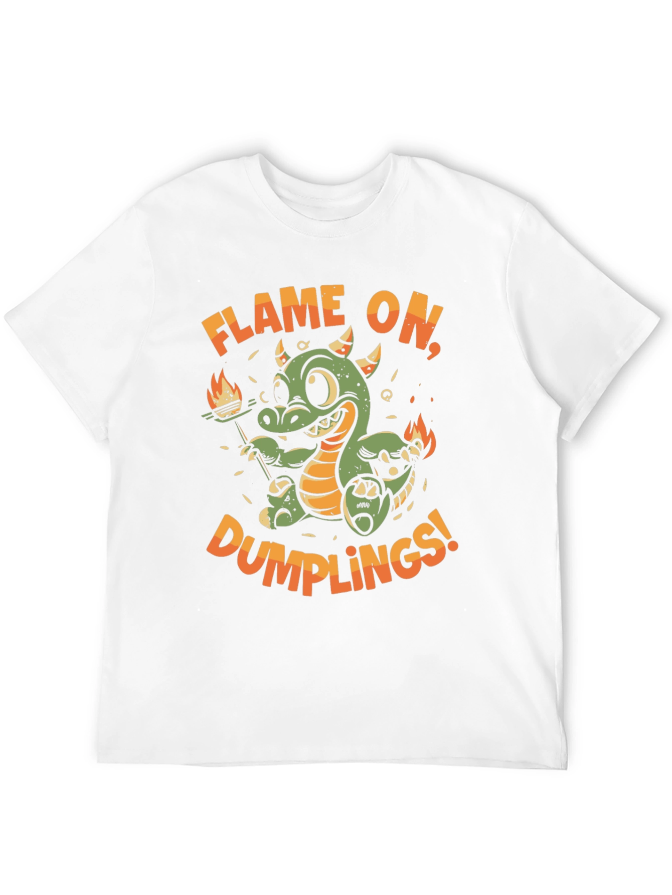 Flame On Dumplings Black Graphic T-Shirt