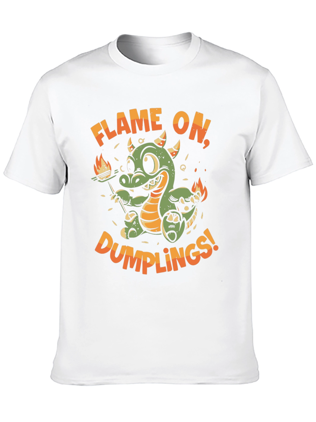 Flame On Dumplings Black Graphic T-Shirt