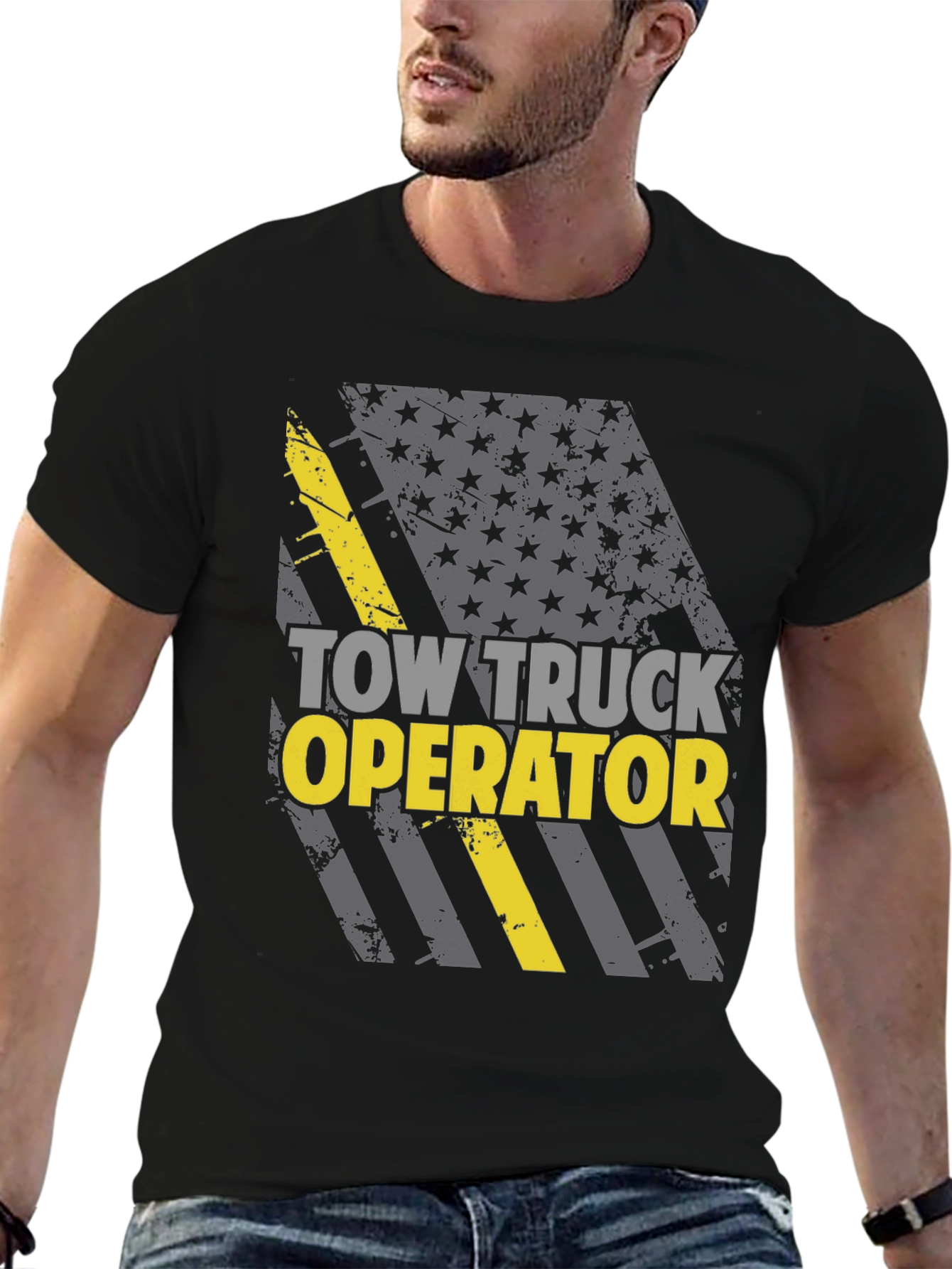Tow Truck Operator T-Shirt - American Flag Design