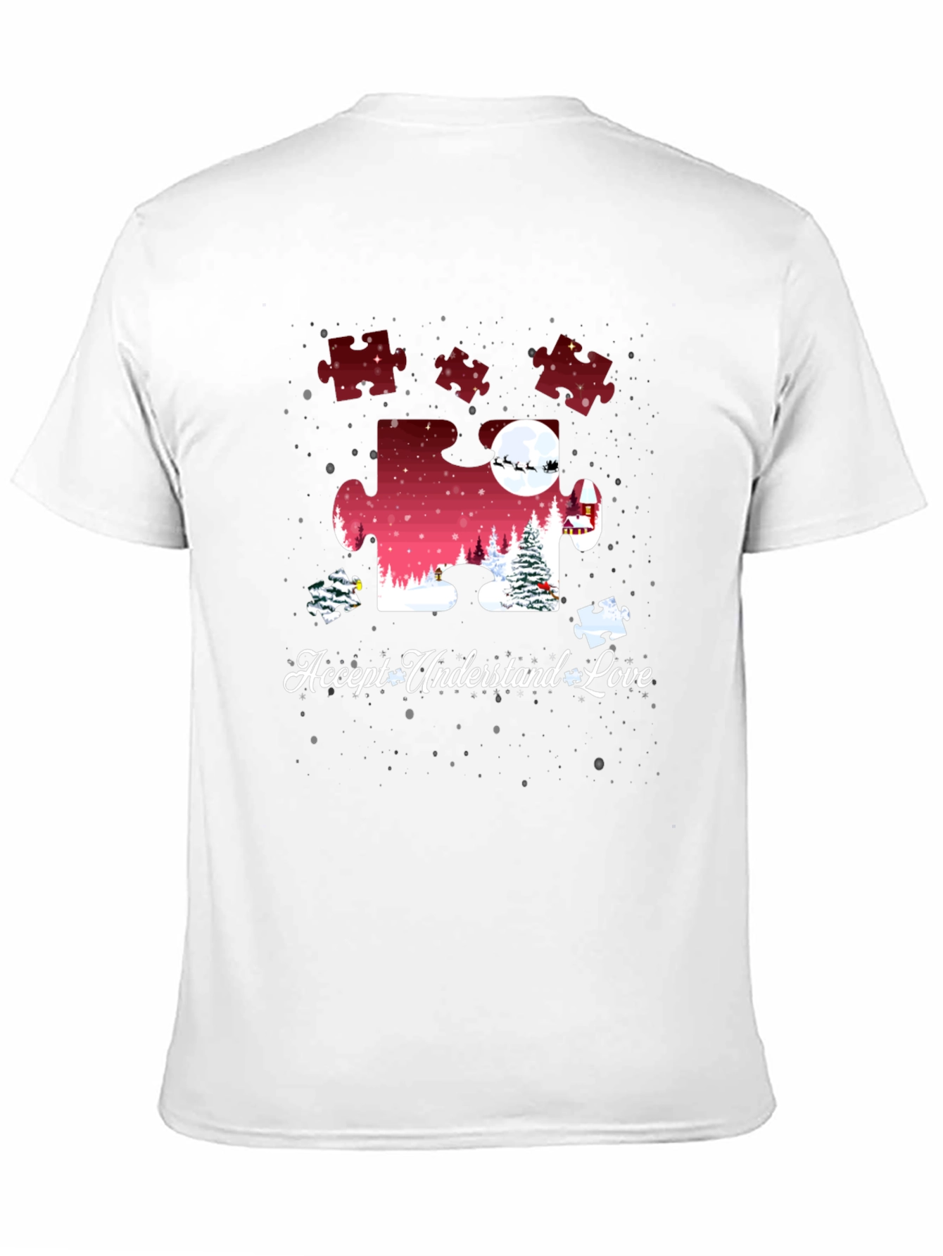 Autism Awareness Christmas Puzzle Piece T-Shirt