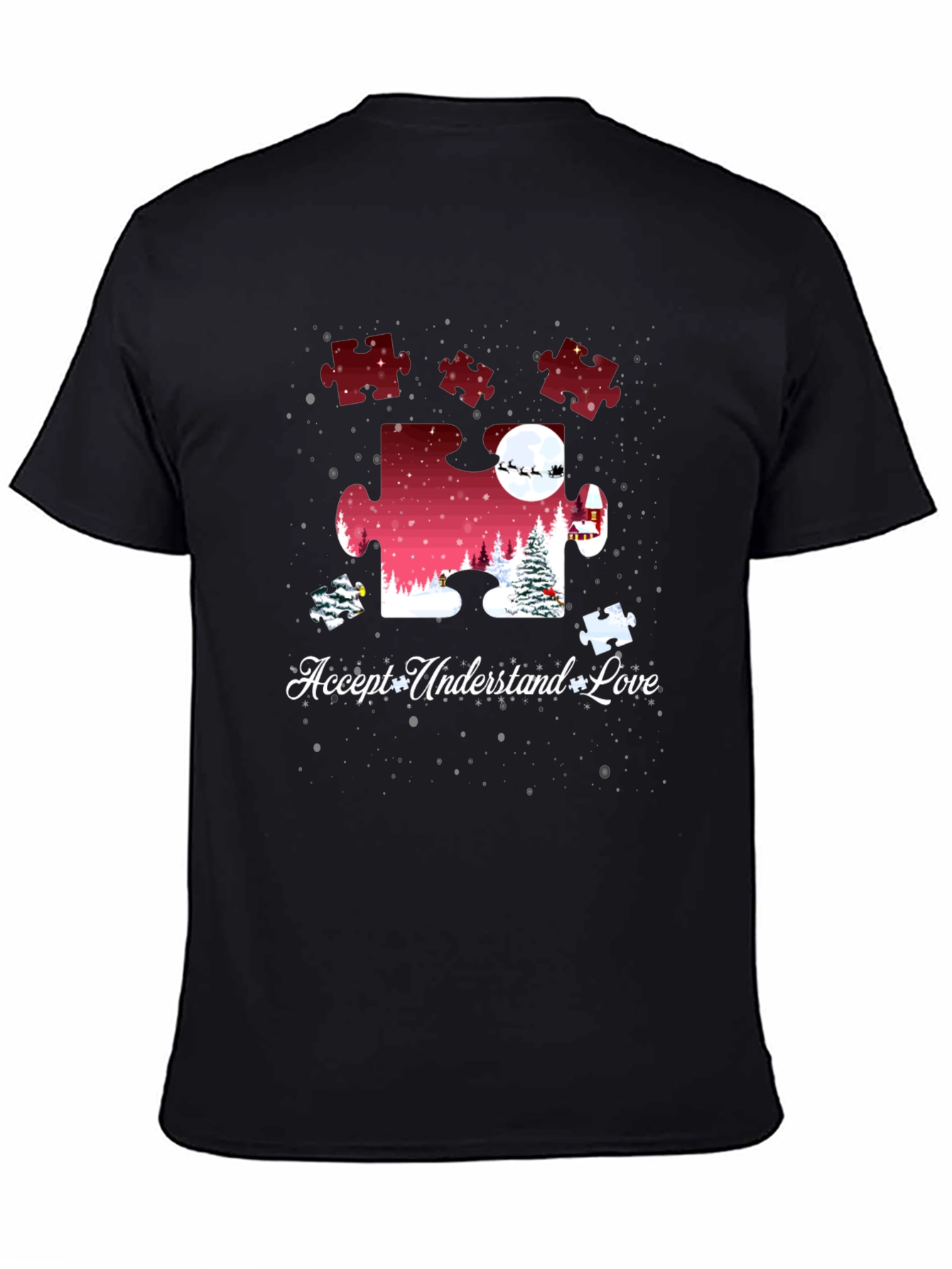 Autism Awareness Christmas Puzzle Piece T-Shirt