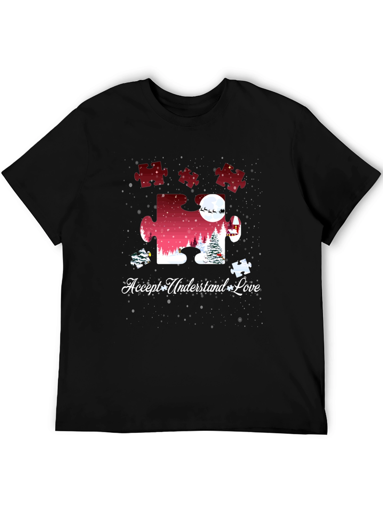Autism Awareness Christmas Puzzle Piece T-Shirt