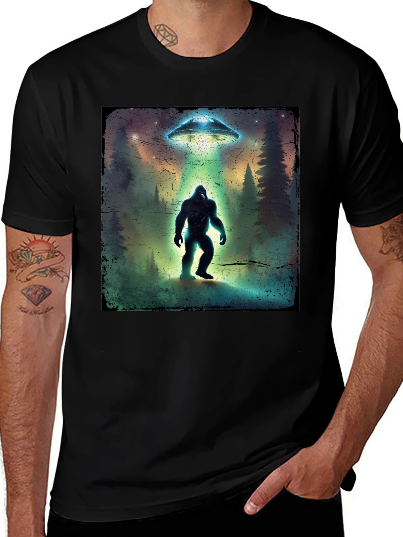Bigfoot UFO T-Shirt - Cryptid Tee