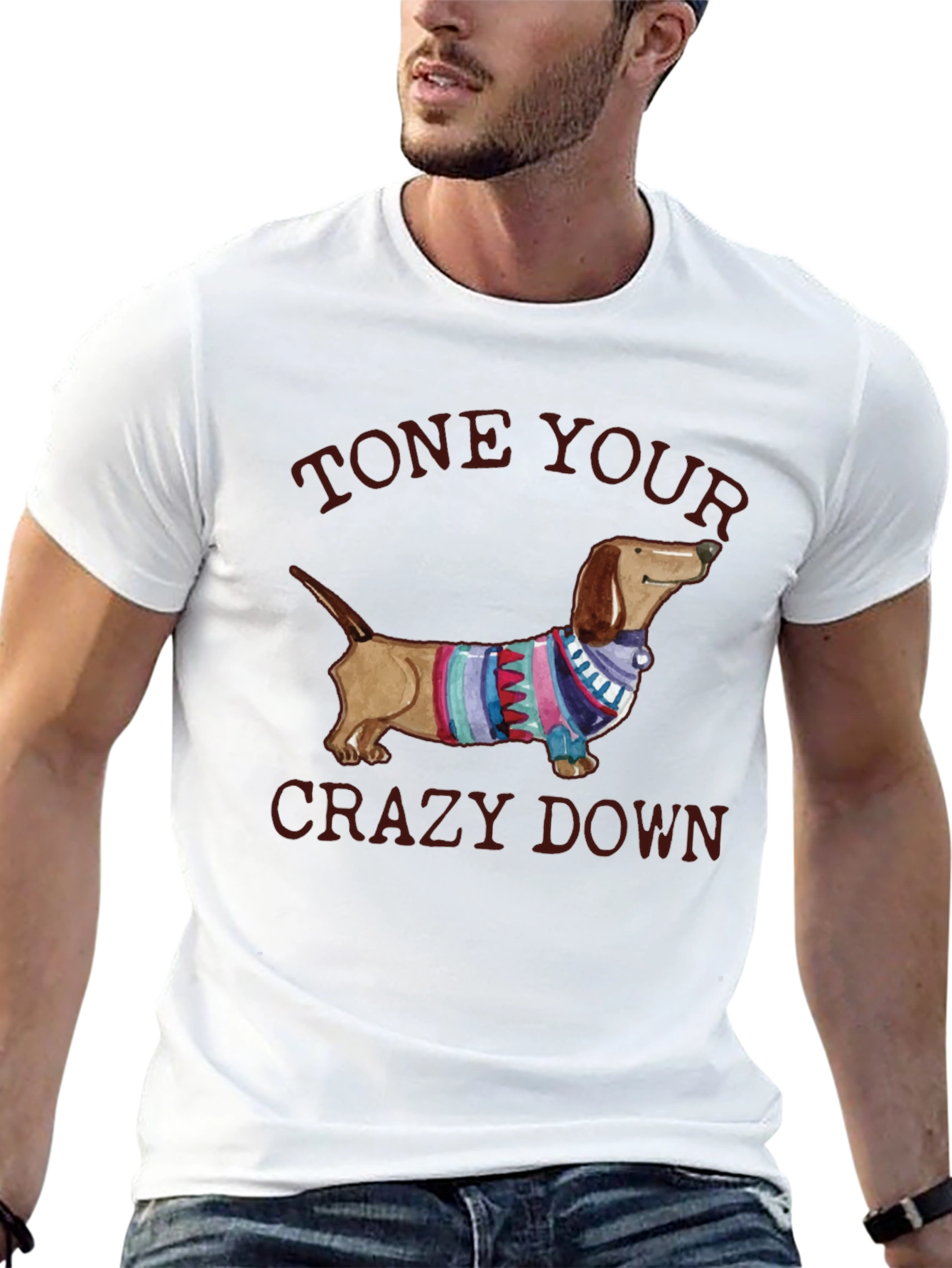 Tone Your Crazy Down Dachshund Graphic Tee