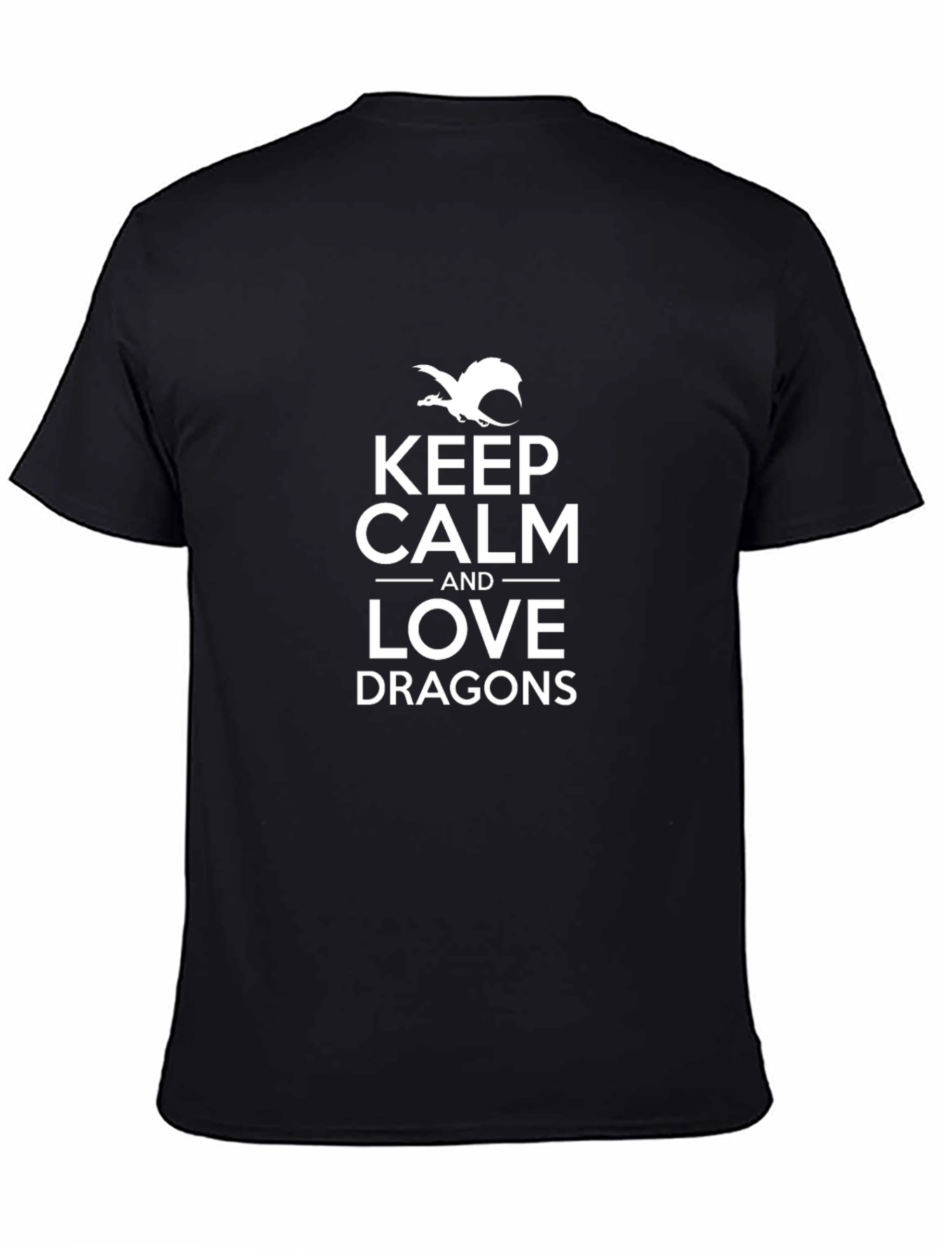 Keep Calm and Love Dragons Black T-Shirt