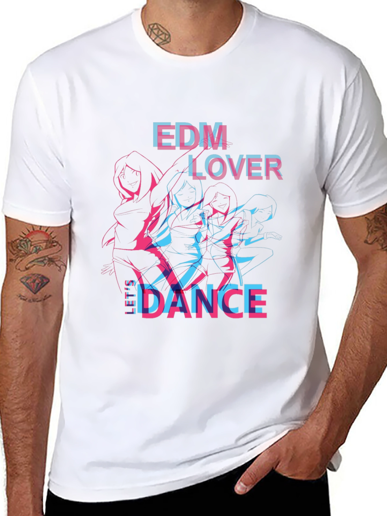 EDM Lover Dance Graphic Black T-Shirt