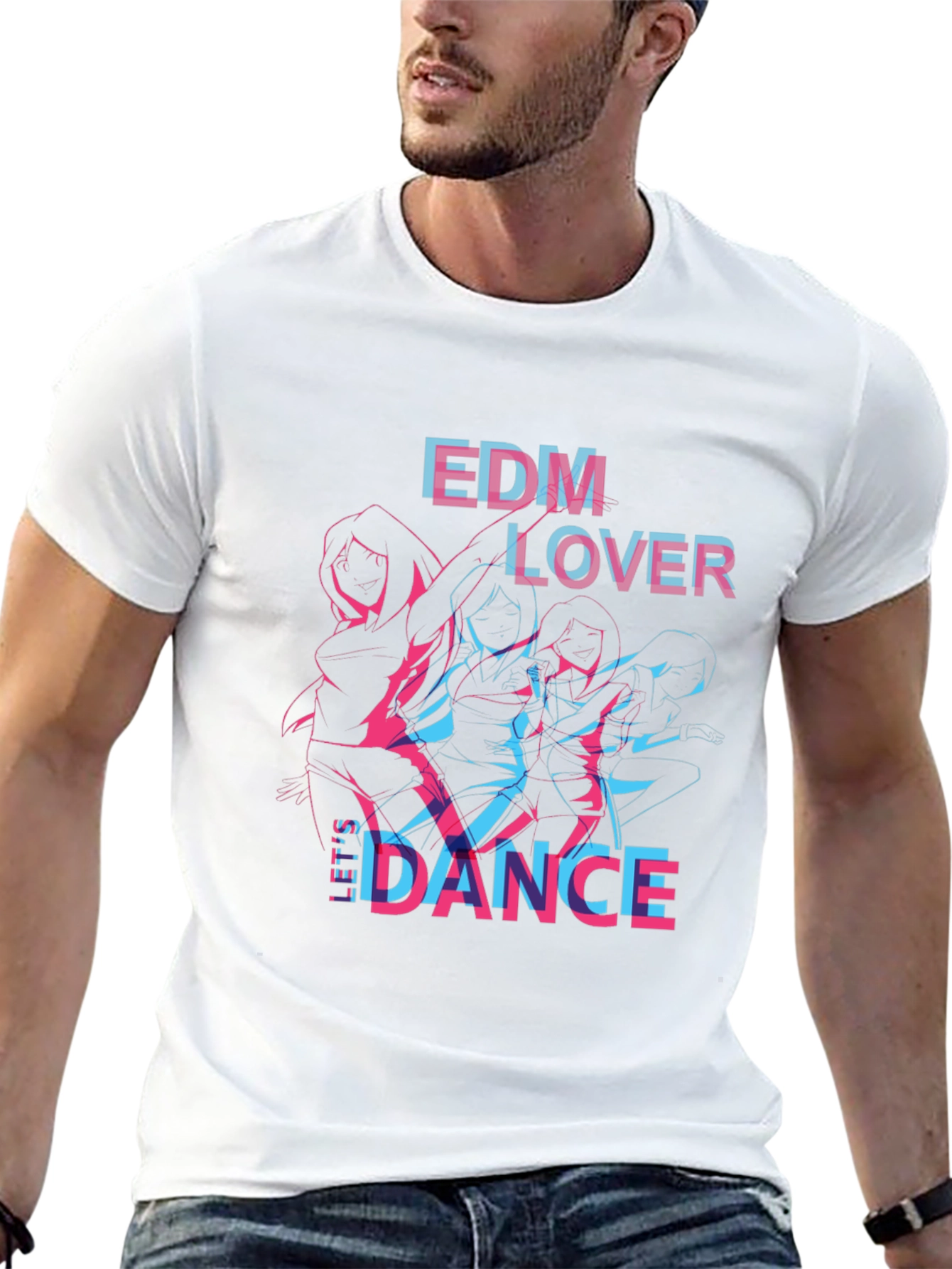 EDM Lover Dance Graphic Black T-Shirt