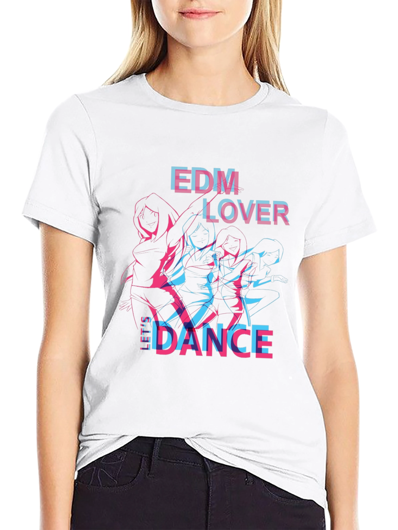 EDM Lover Dance Graphic Black T-Shirt