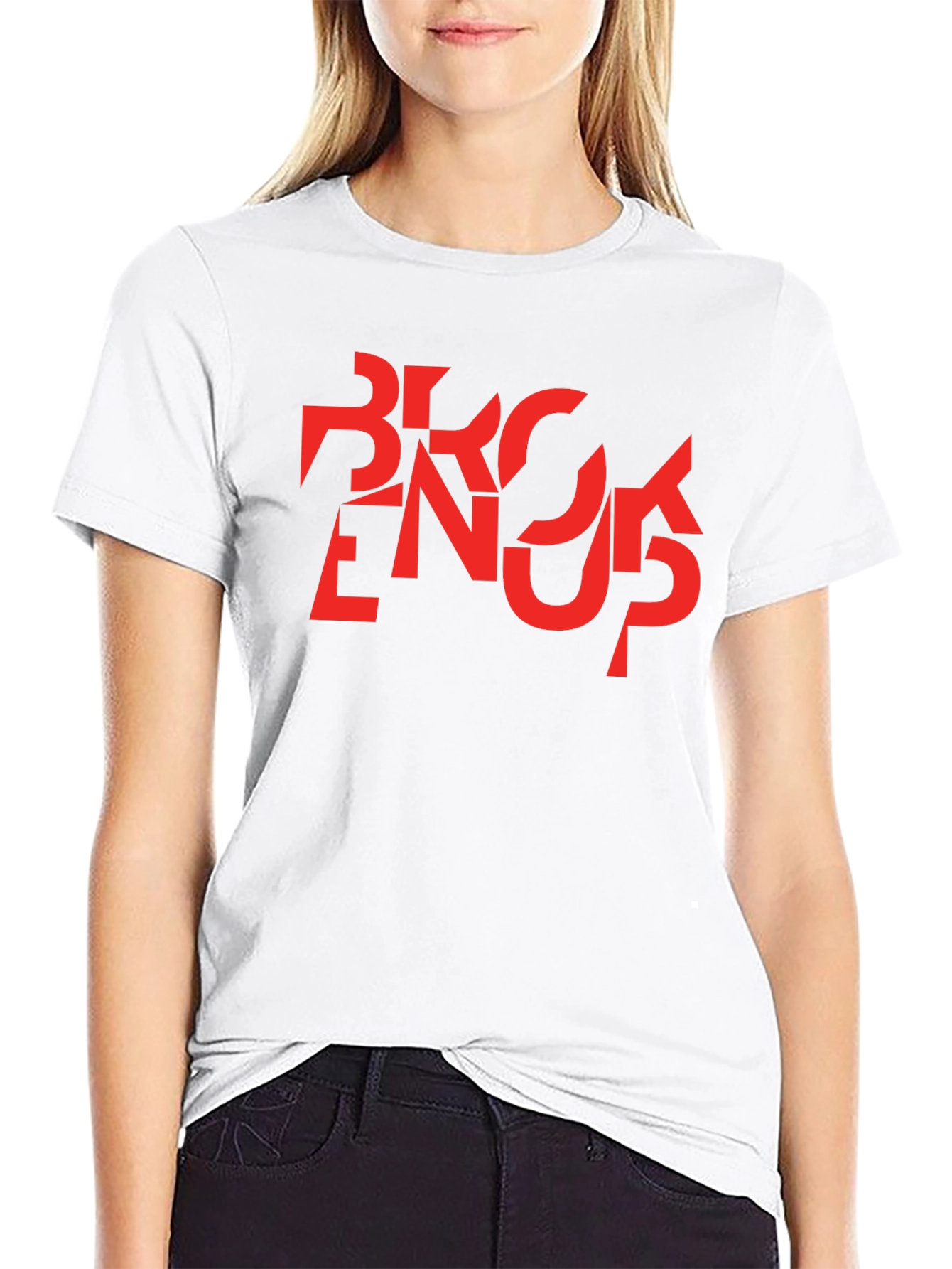 Abstract Graphic T-Shirt - Black with Red Design