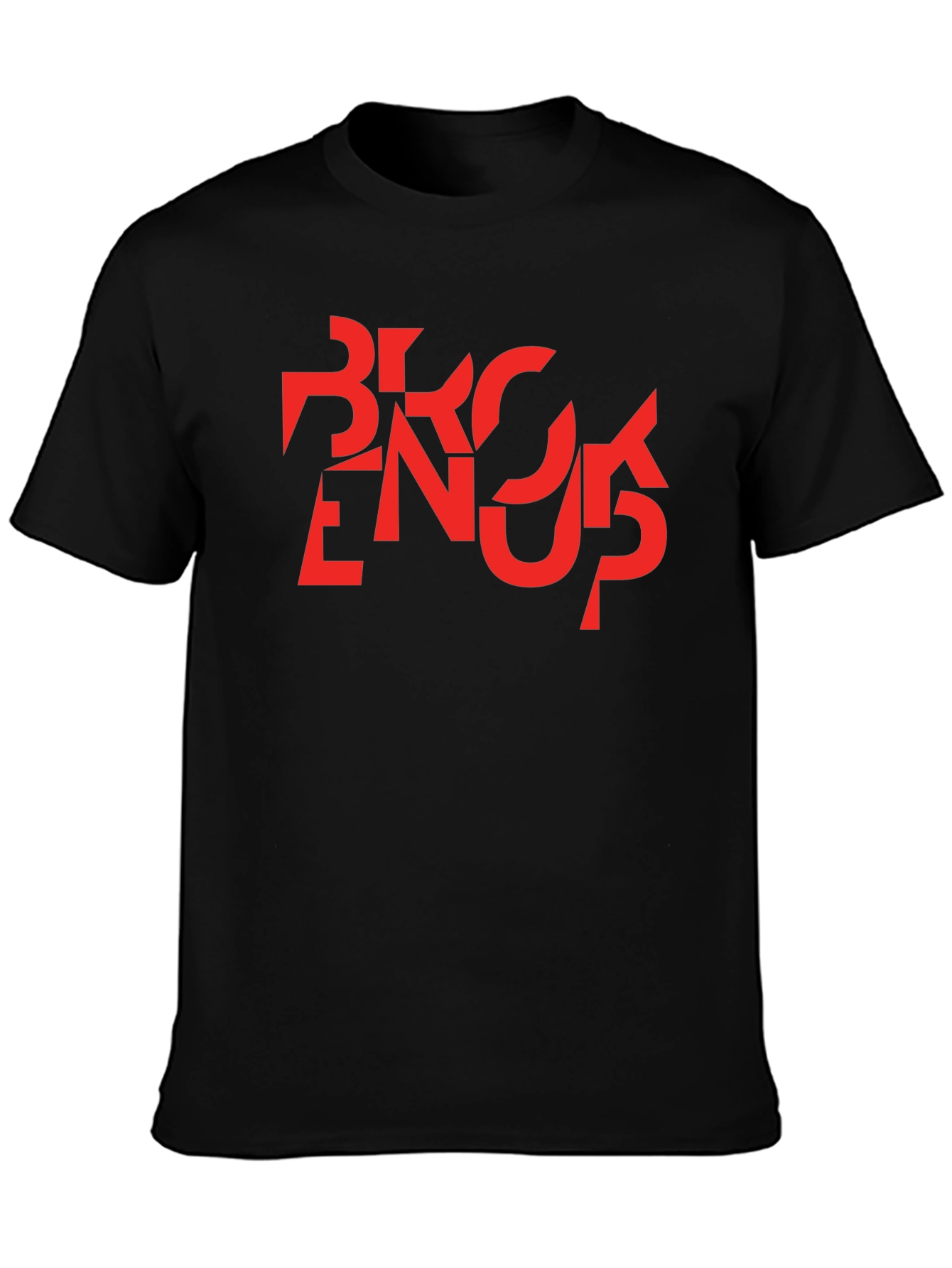 Abstract Graphic T-Shirt - Black with Red Design