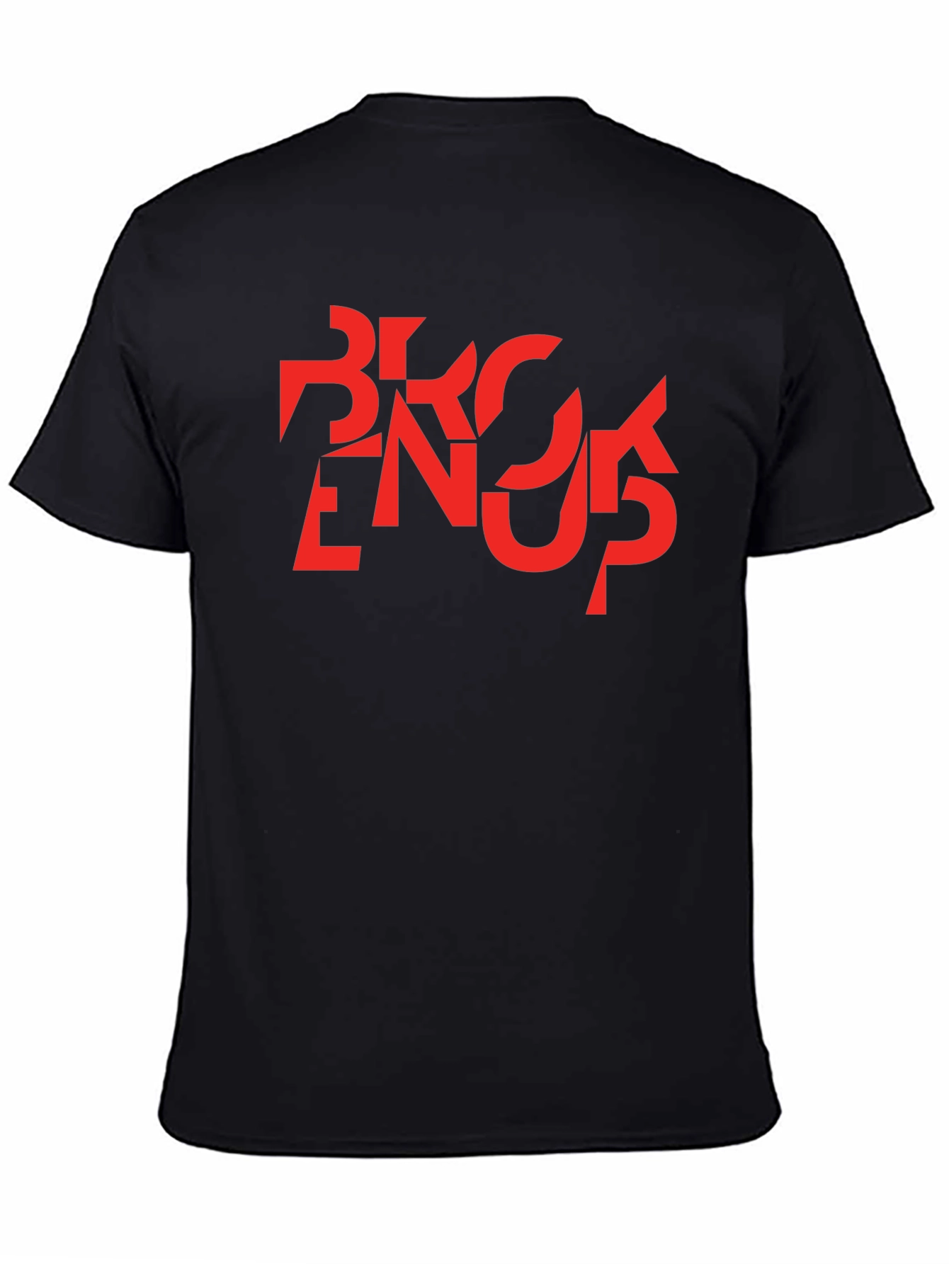 Abstract Graphic T-Shirt - Black with Red Design