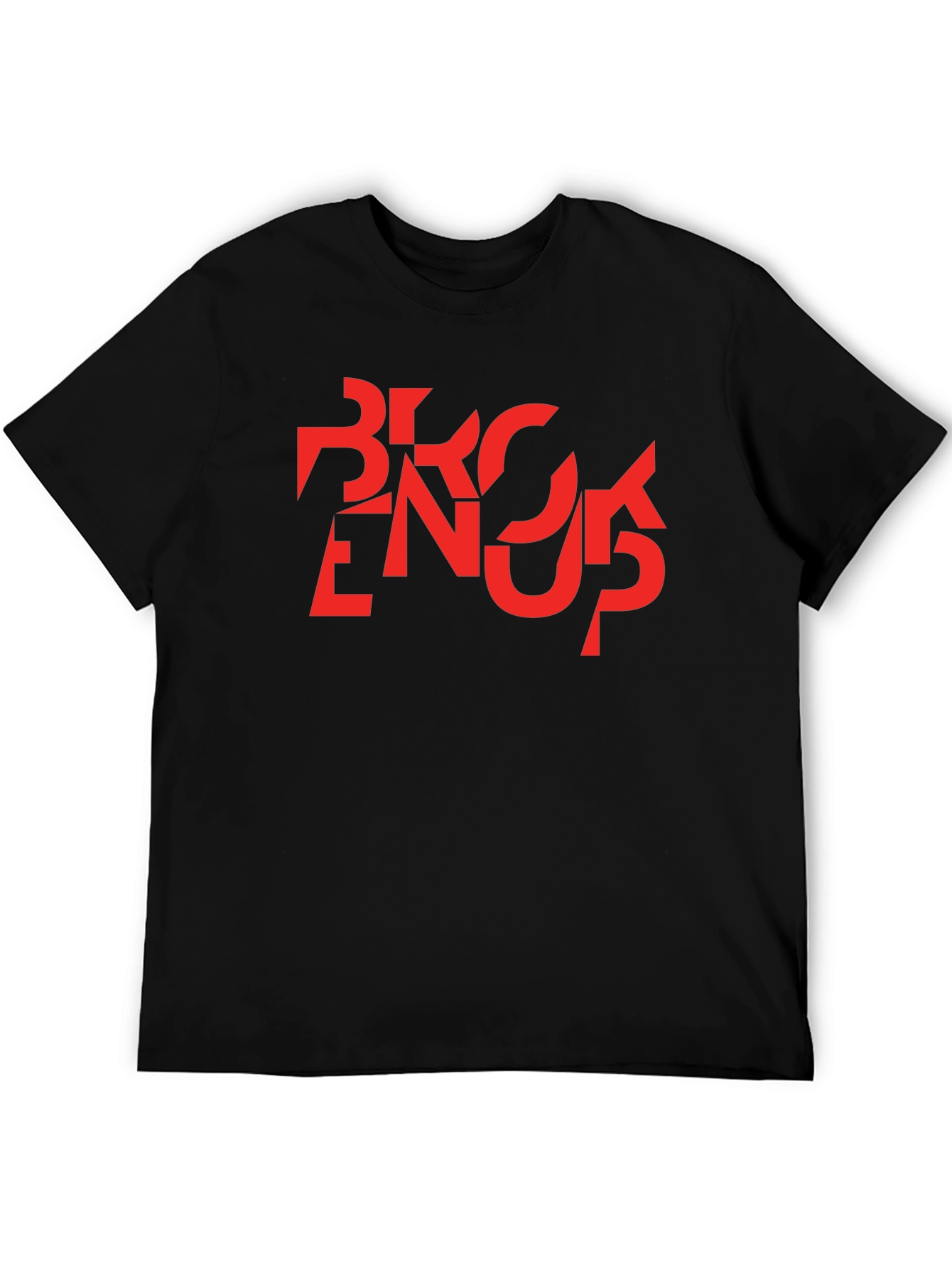 Abstract Graphic T-Shirt - Black with Red Design