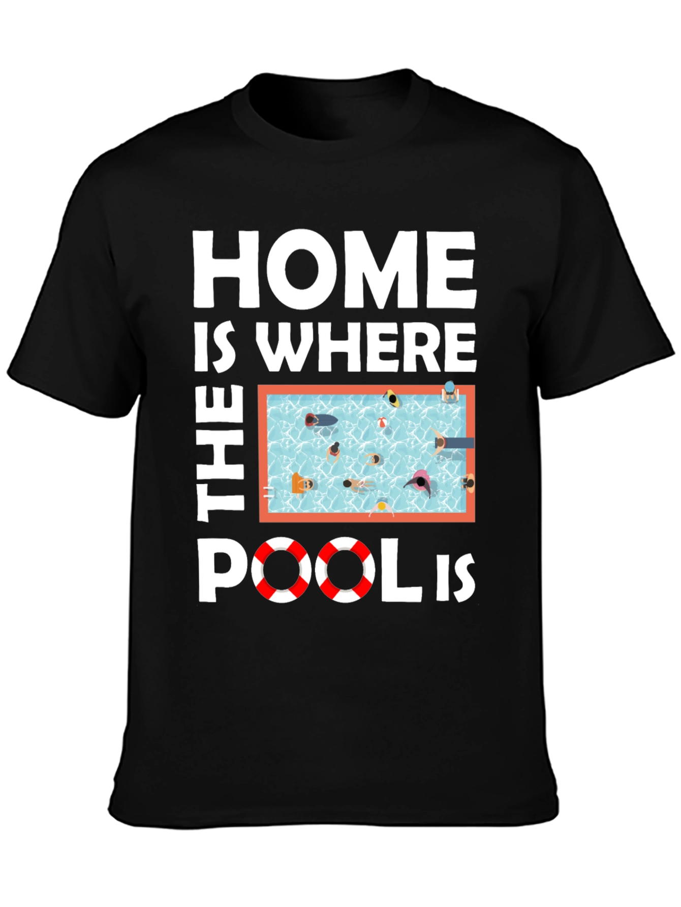 Home Is Where The Pool Is Black T-Shirt