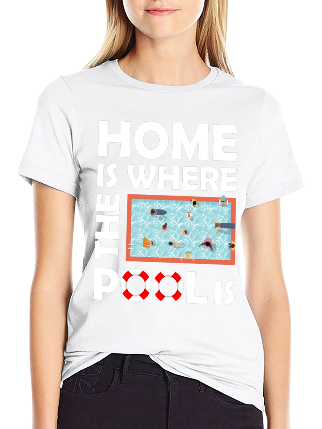 Home Is Where The Pool Is Black T-Shirt