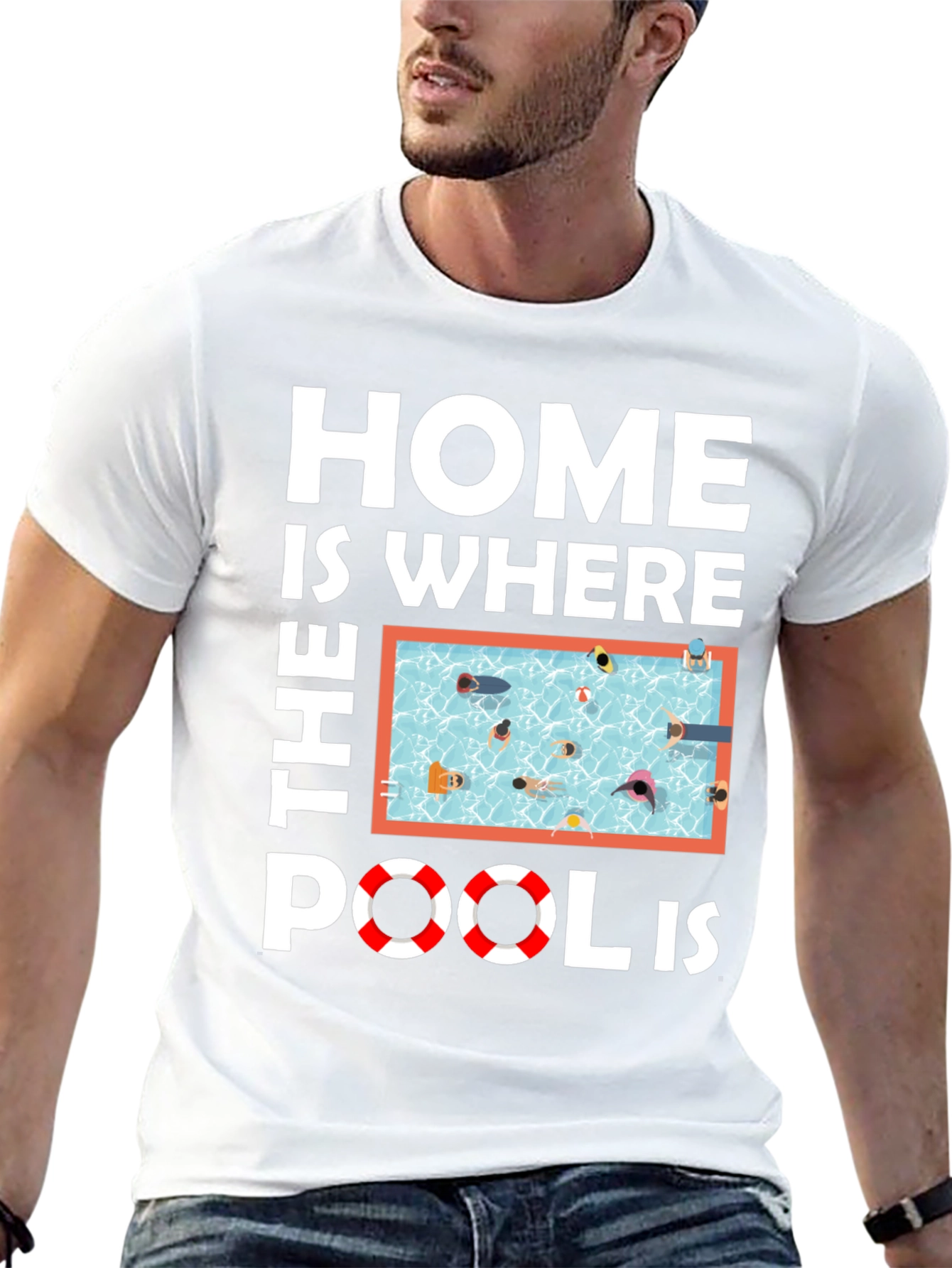 Home Is Where The Pool Is Black T-Shirt
