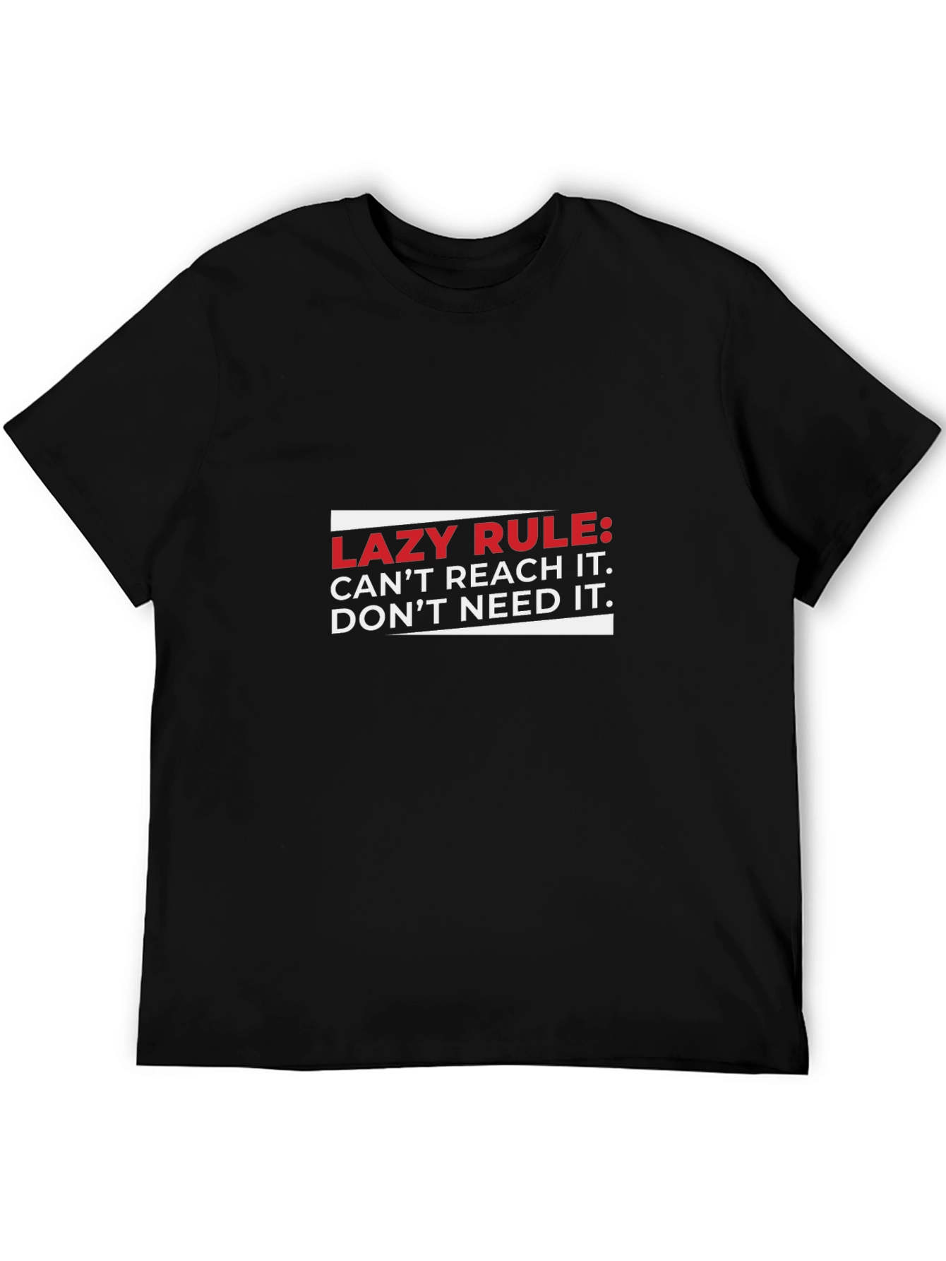 Lazy Rule Graphic T-Shirt - Mens Black Tee