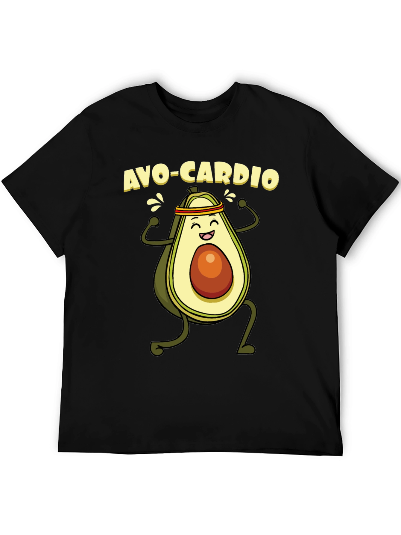 Avo-Cardio Black T-Shirt - Avocado Workout Tee