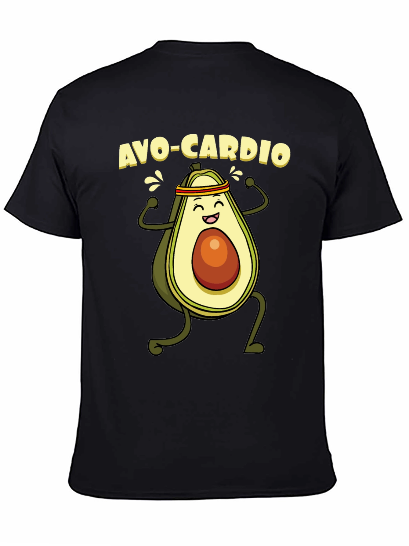 Avo-Cardio Black T-Shirt - Avocado Workout Tee