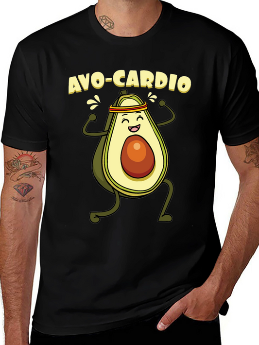 Avo-Cardio Black T-Shirt - Avocado Workout Tee