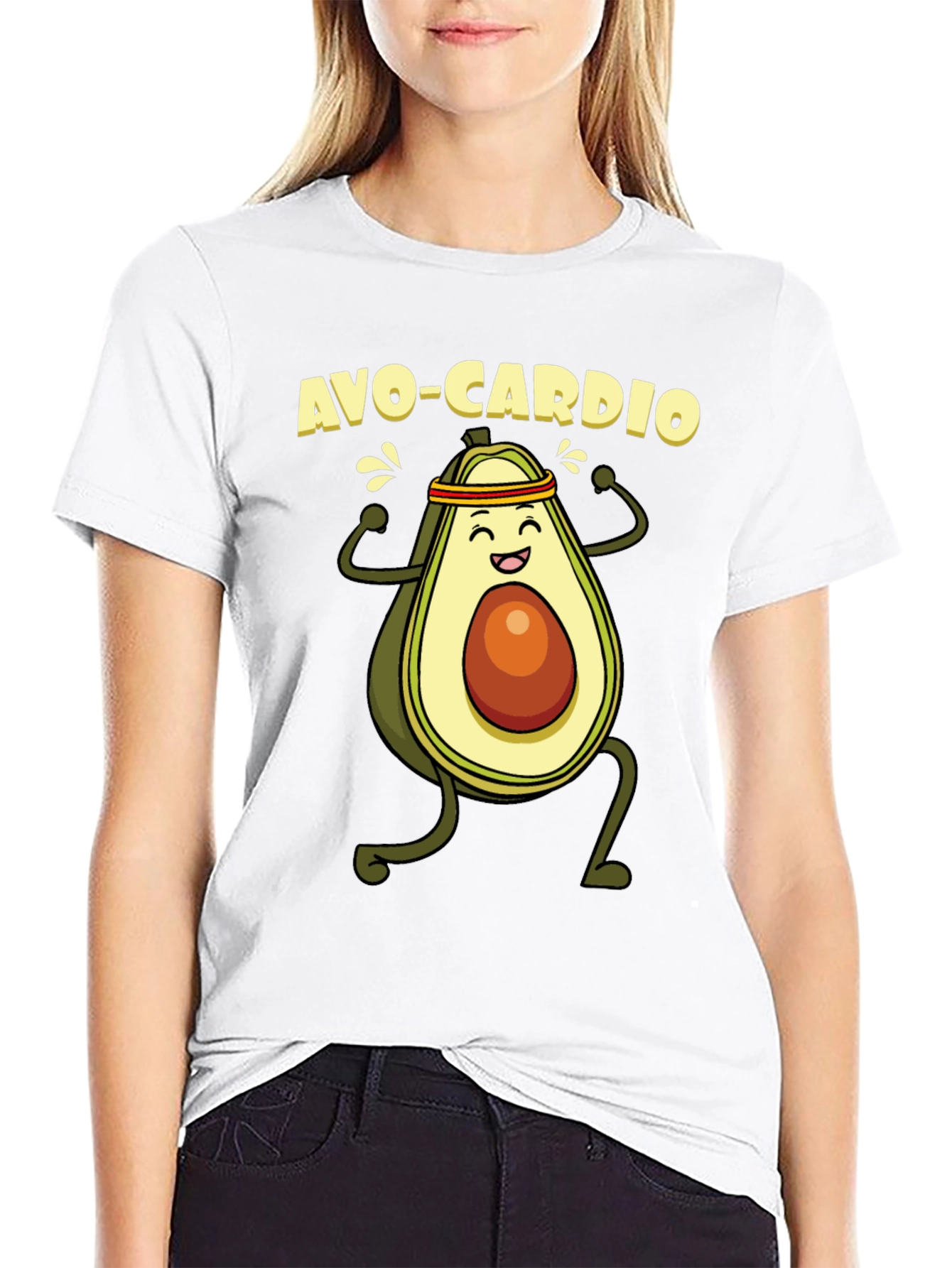 Avo-Cardio Black T-Shirt - Avocado Workout Tee