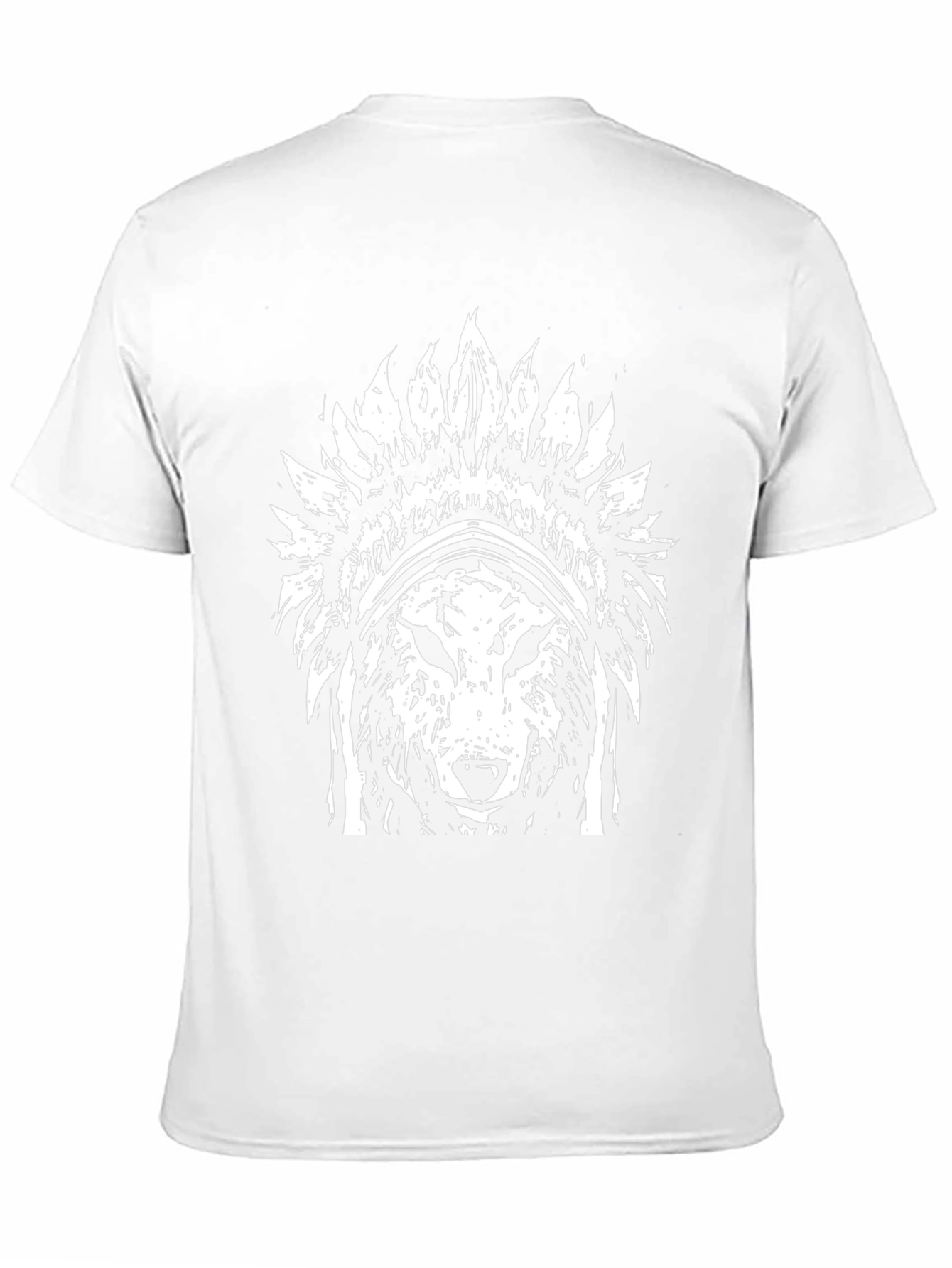 Wolf Headdress Graphic T-Shirt - Black