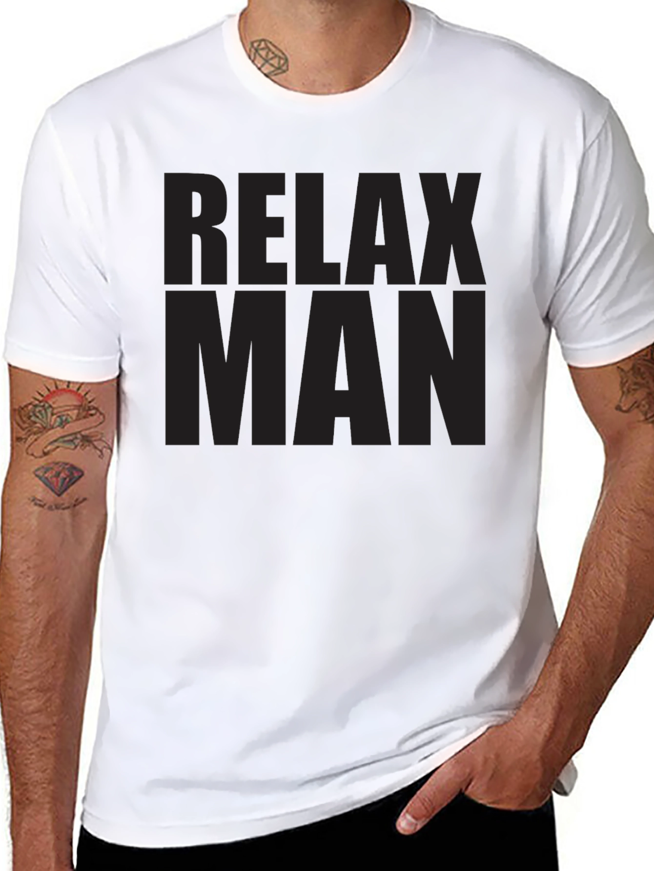 Relax Man Black T-Shirt - Casual Style