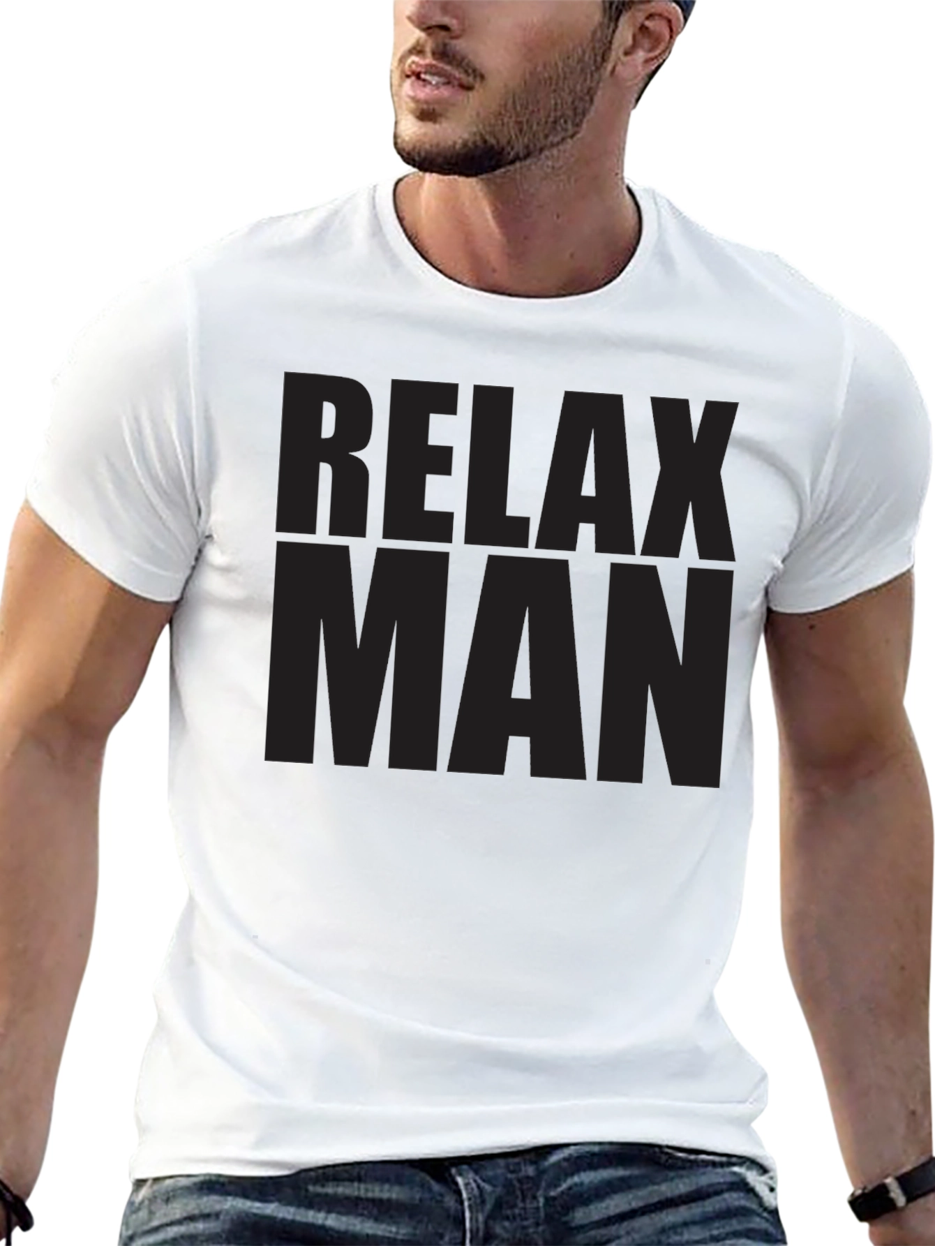 Relax Man Black T-Shirt - Casual Style