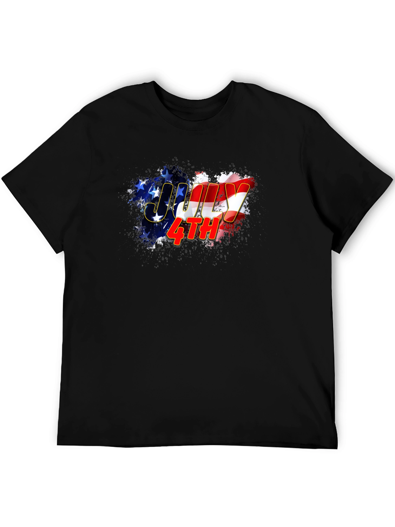 July 4th Graphic Tee - Mens Black T-Shirt