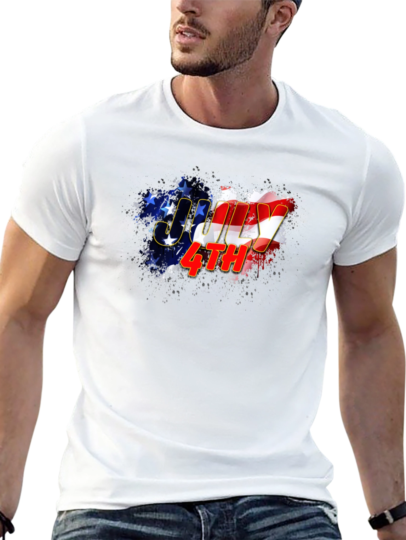 July 4th Graphic Tee - Mens Black T-Shirt