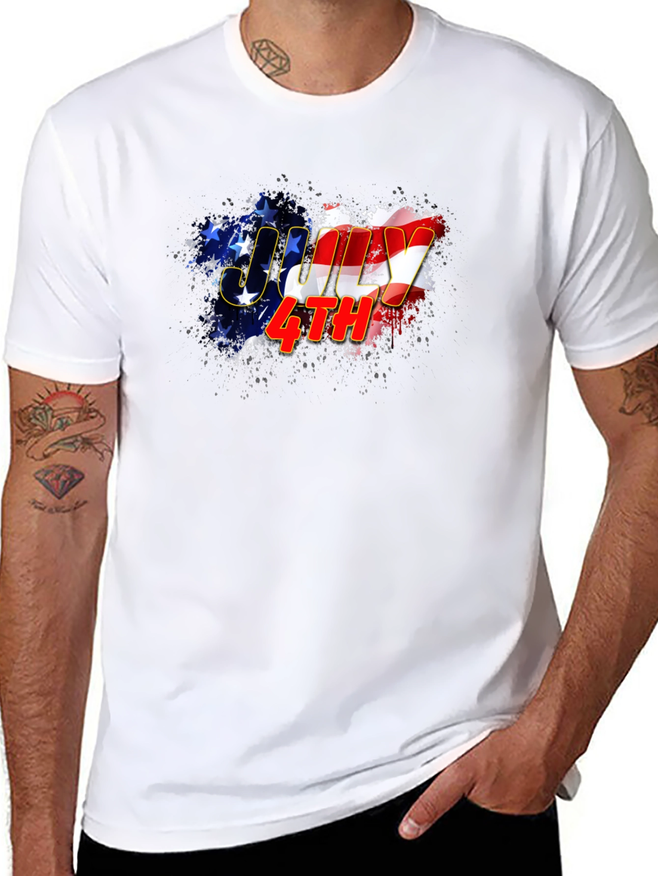 July 4th Graphic Tee - Mens Black T-Shirt